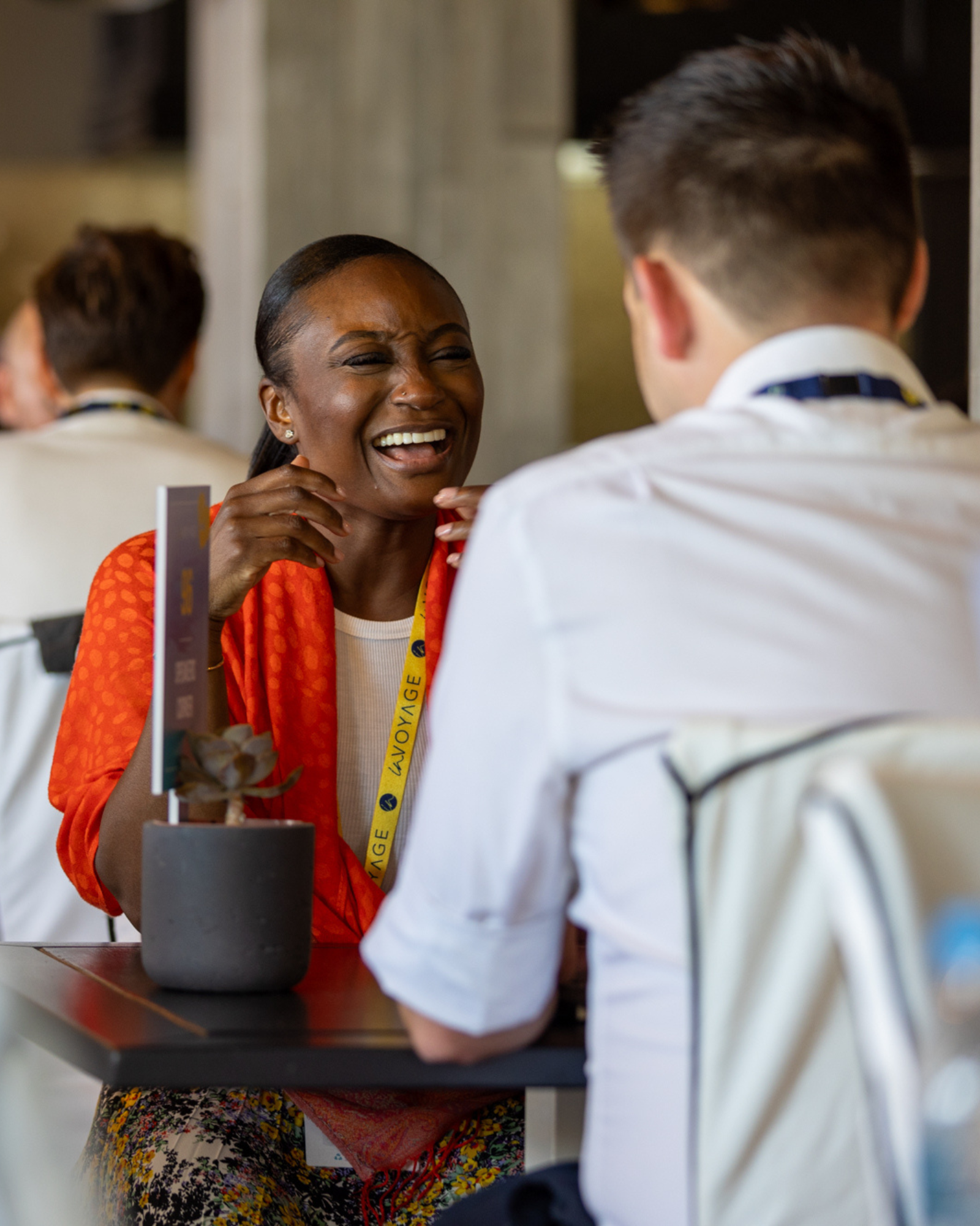 inVOYAGE attendees connecting during a meeting