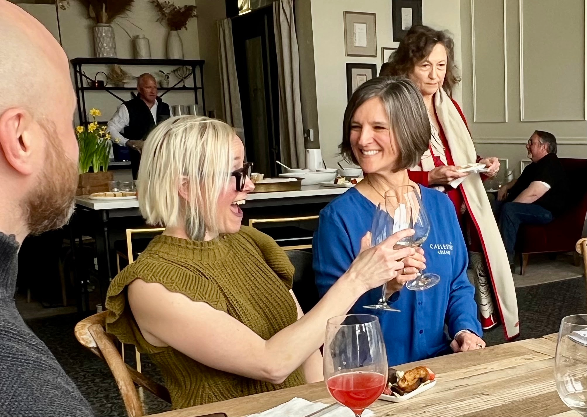 Guests enjoying a Caelestis Cellars private wine tasting