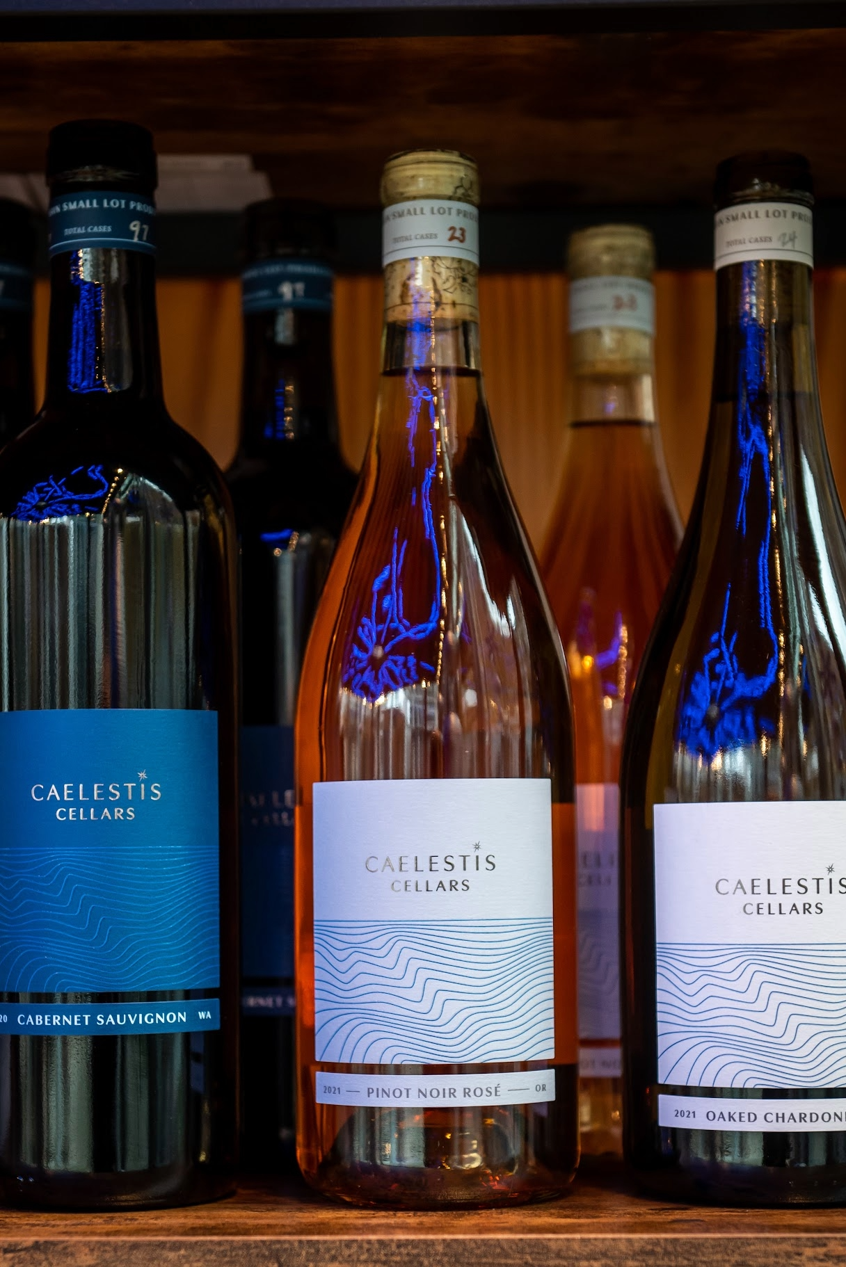 Caelestis Cellars wine bottles