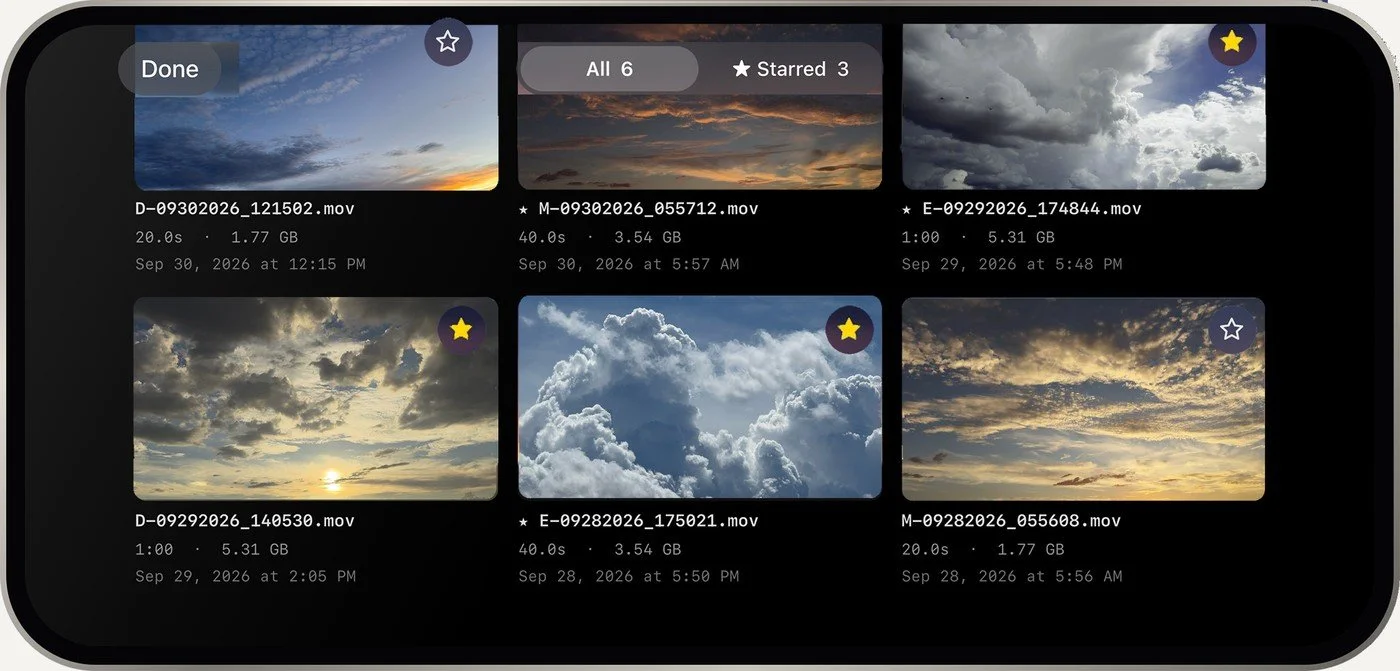 The Catalog of clips, three of them starred