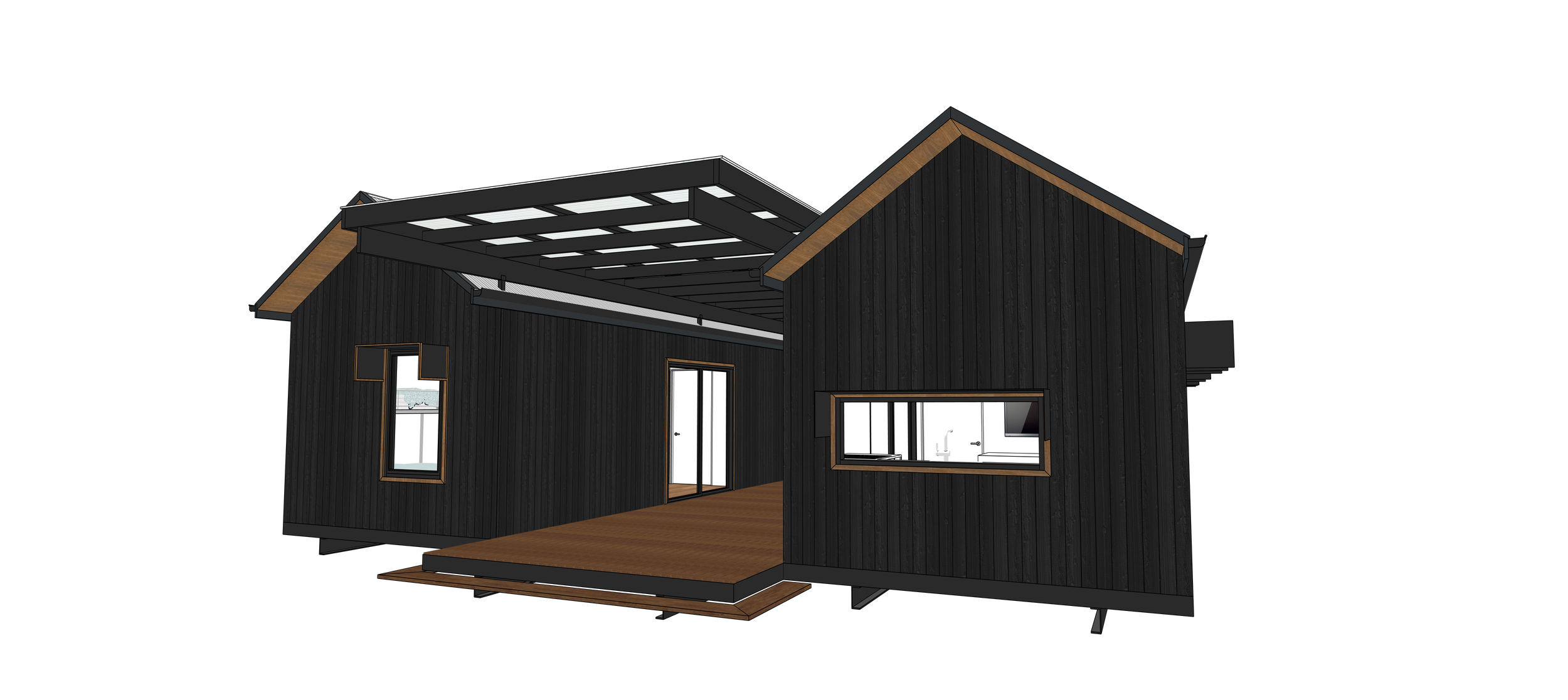 Three-dimensional view of Twin Pavilion House