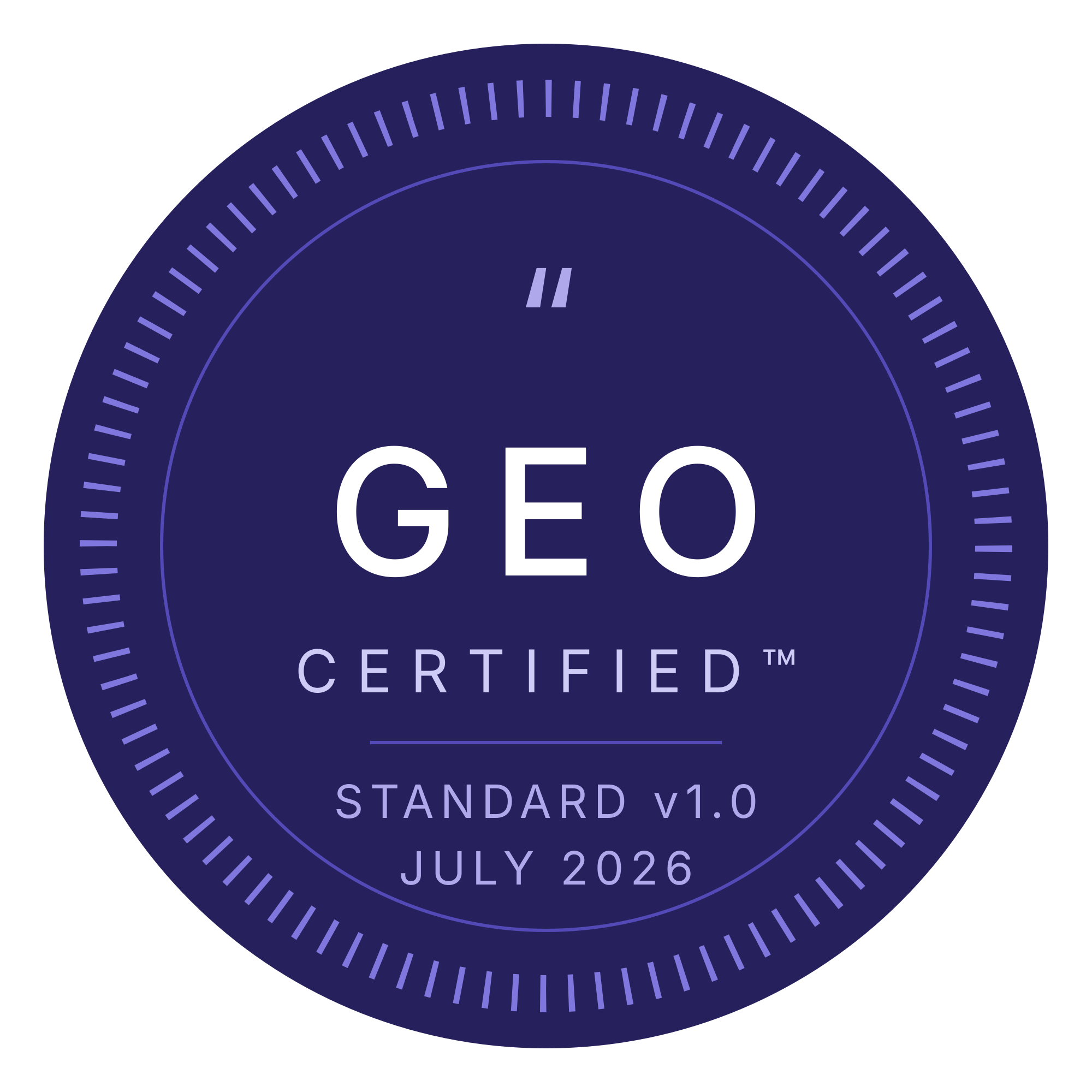 GEO Certified seal - primary