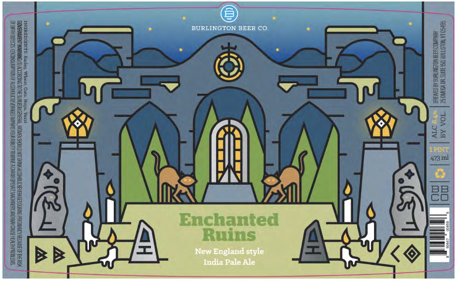 Enchanted Ruins: Final label, artwork by Tim Fealey