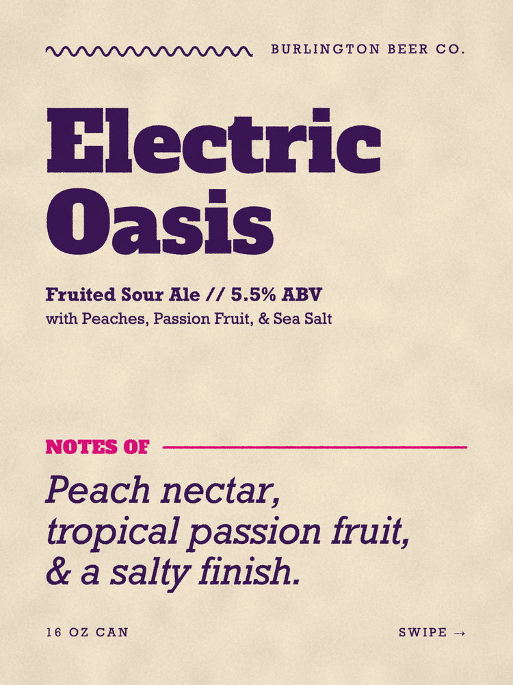 Electric Oasis campaign image: Tasting-notes carousel card