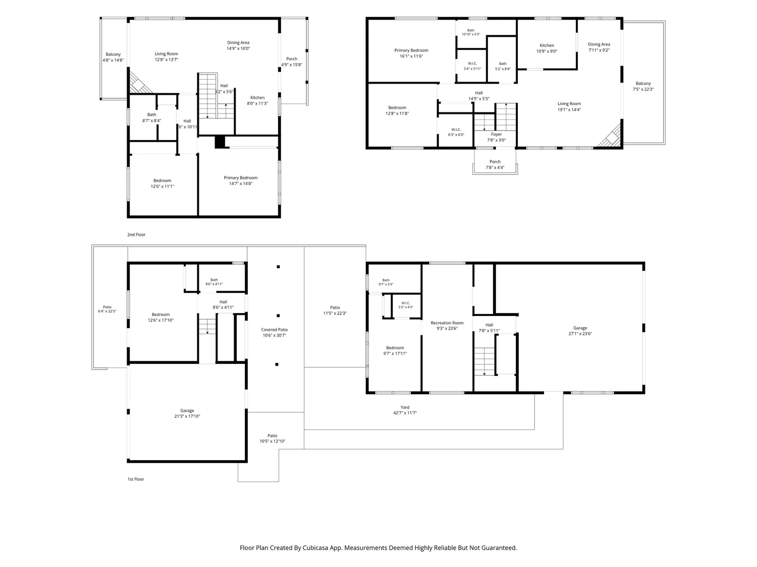Combined floor plan showing both levels of 429 and 433 Nautilus St