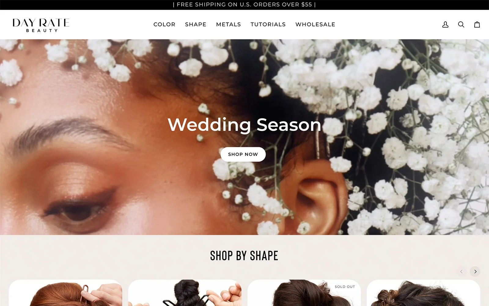 Day Rate Beauty website on desktop