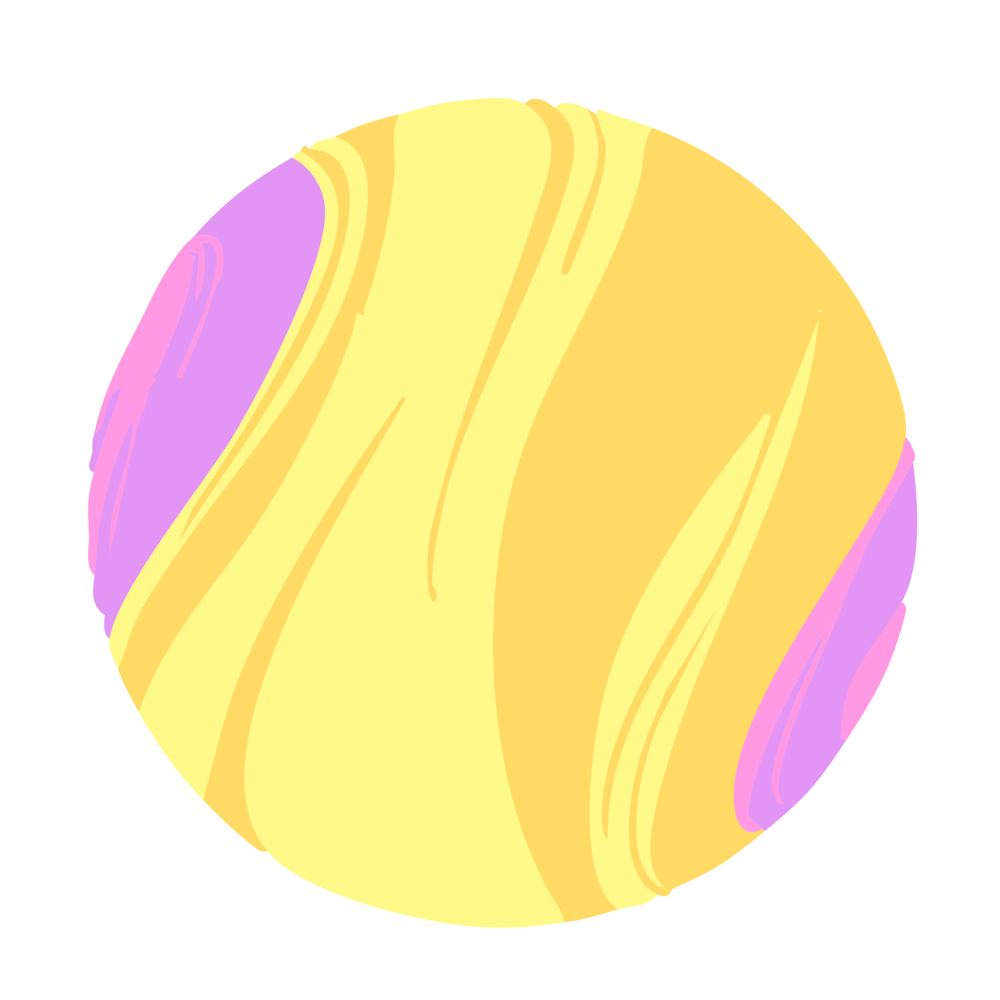 Yellow and pink planet.