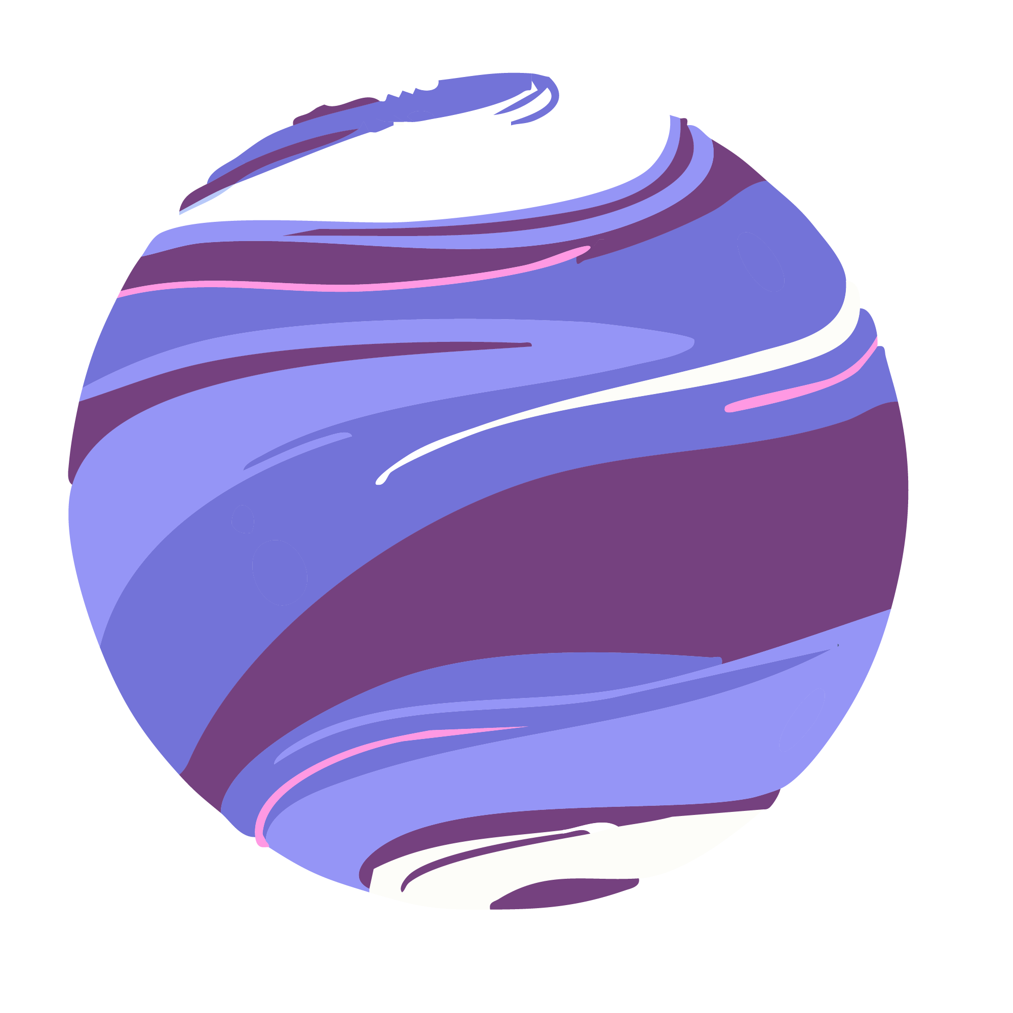 Blue and purple planet.