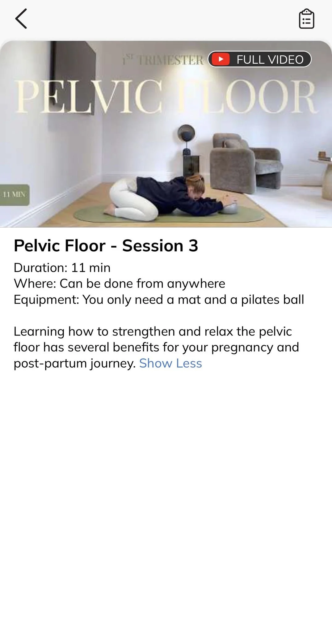 Workout video
