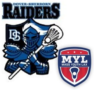 Dover Sherborn Raiders Lacrosse Logo Mass Youth Lax (MYL) Logo