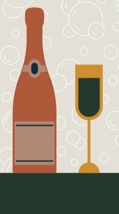 Illustration Wine Bottle and Glass