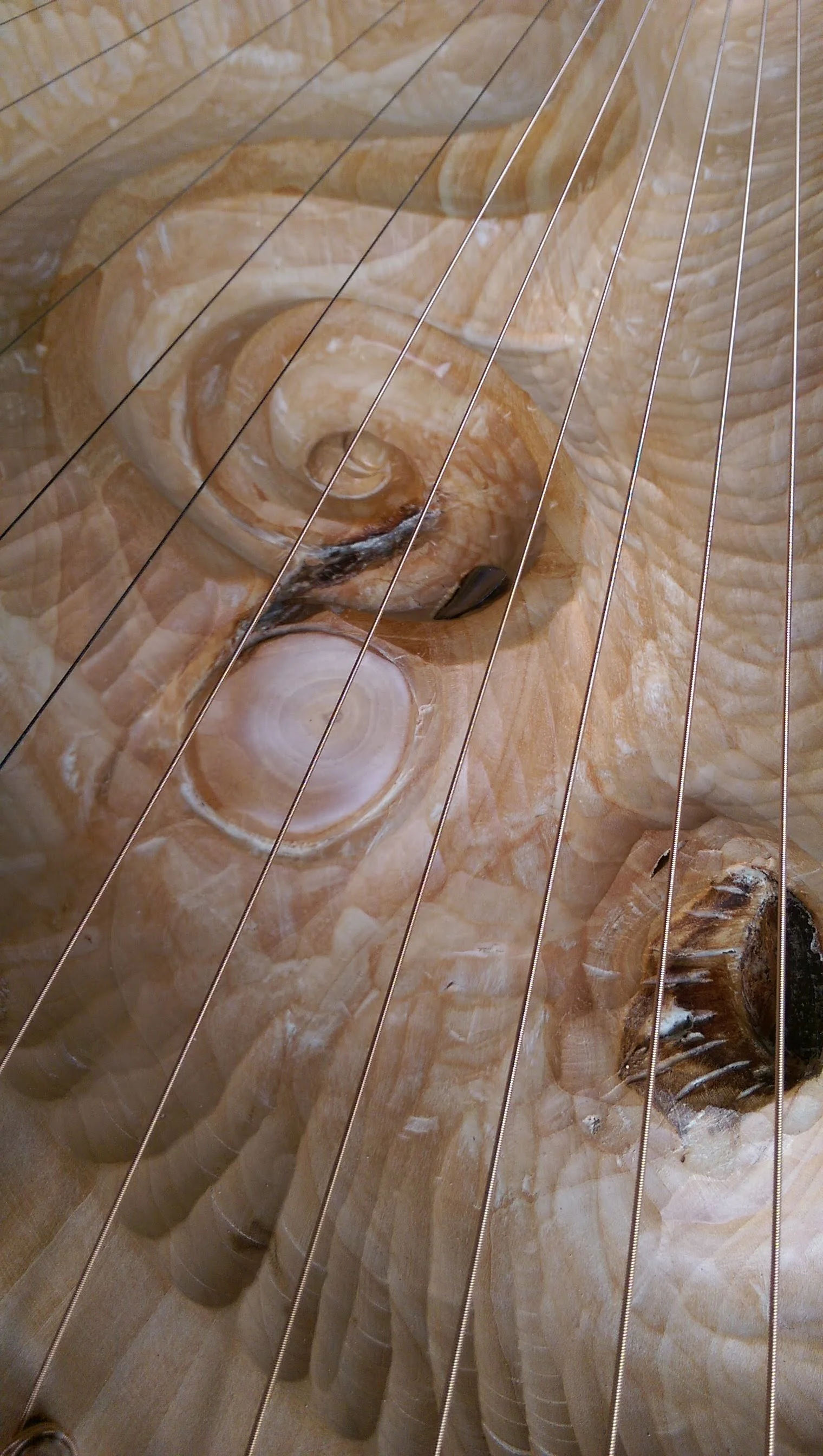Dreamharp Spiral Wings aus Linde, Frontalansicht