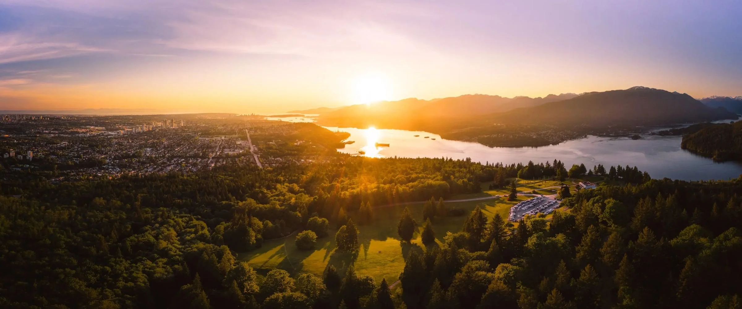 Burnaby at sunset from Burnaby Mountain