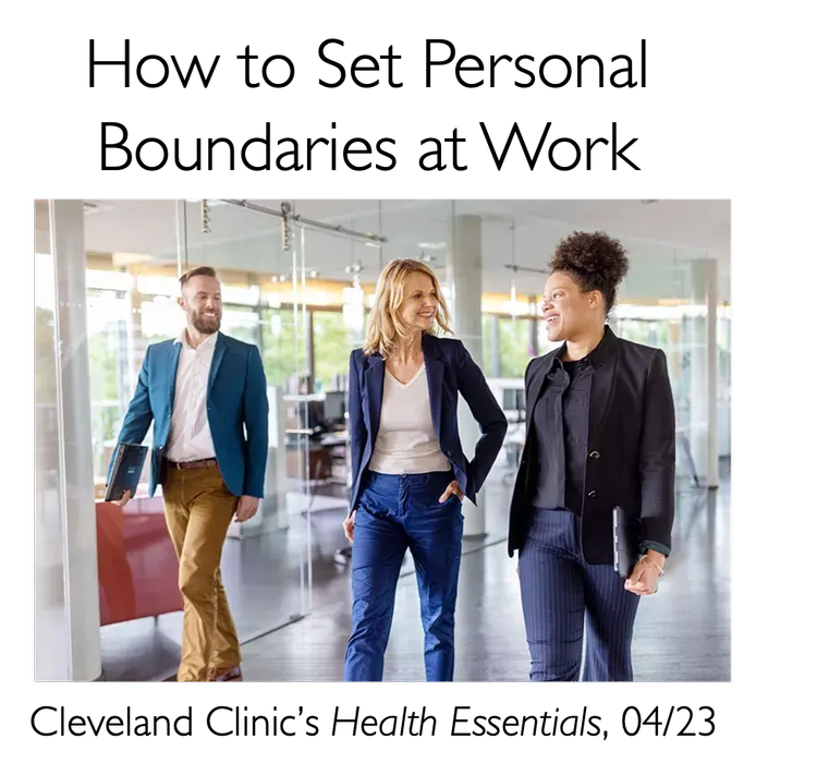 Coworkers walking together; how to set personal boundaries at work - article