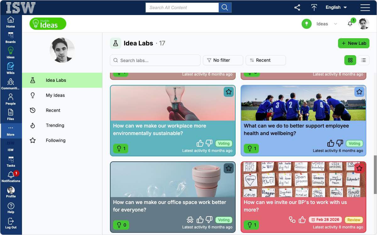 Huddo Ideas labs screenshot