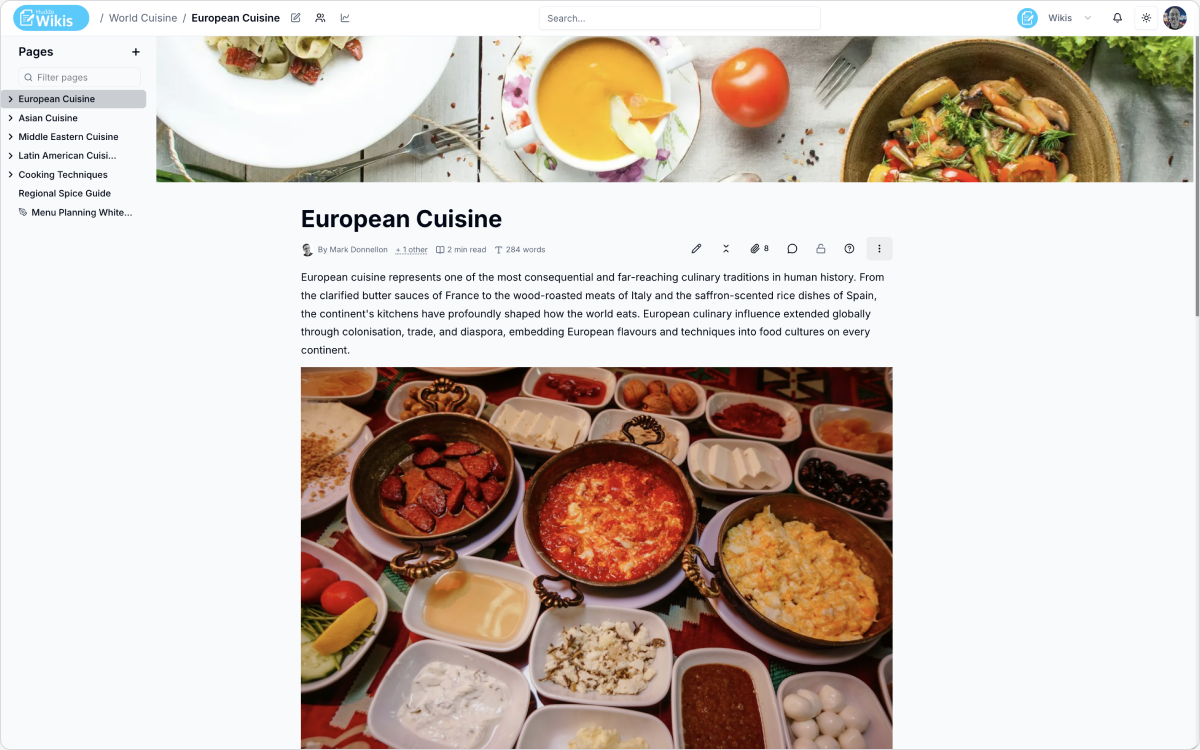 Image-rich page with captions in Huddo Wikis