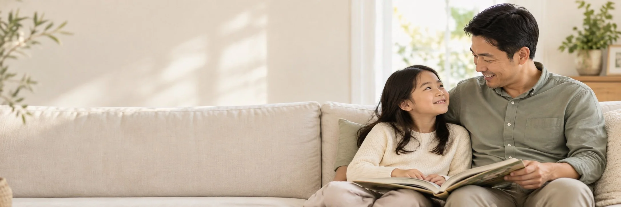Illustrative image of a parent and child enjoying a book together