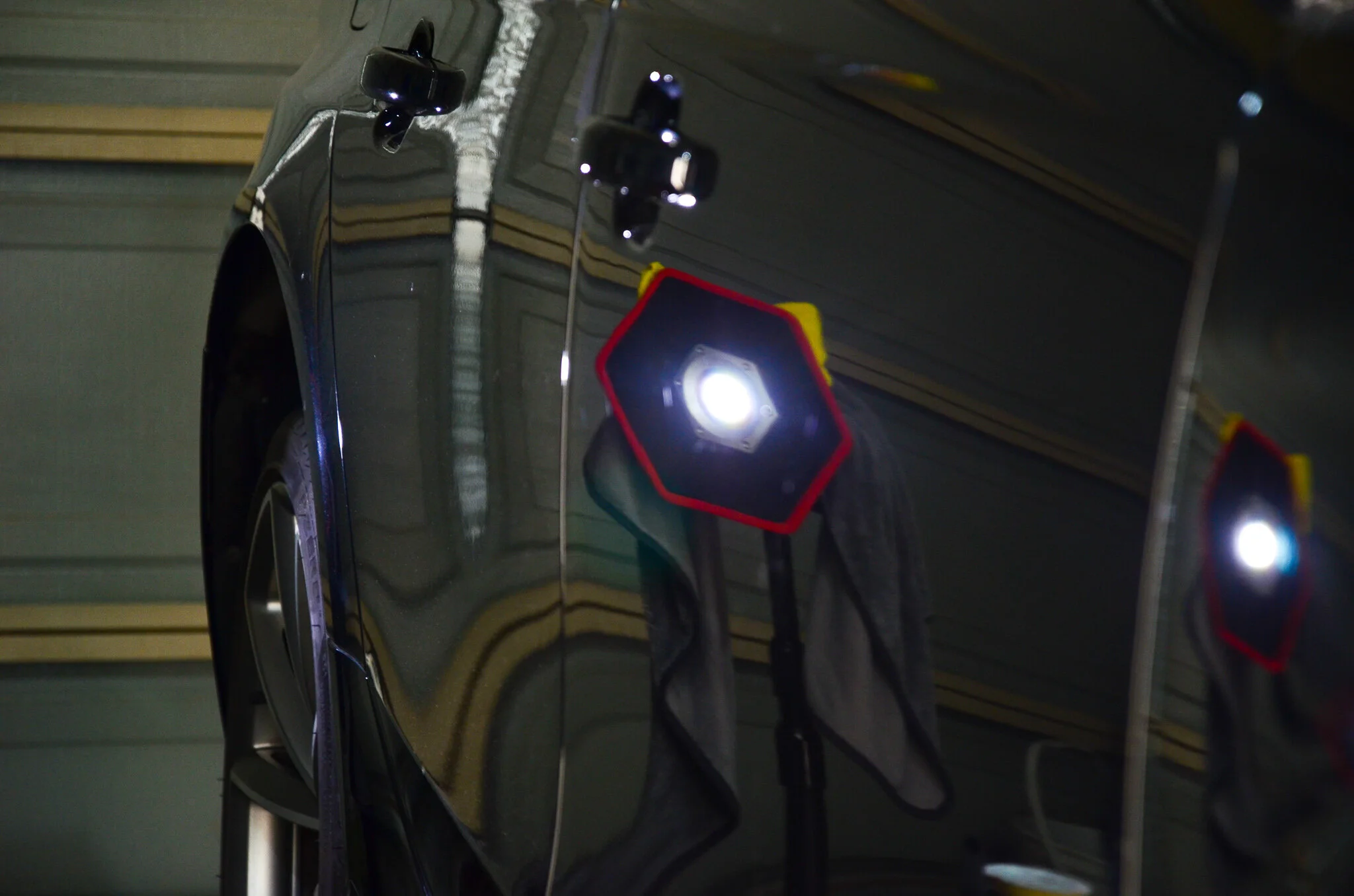 Flawless paintwork under harsh lighting