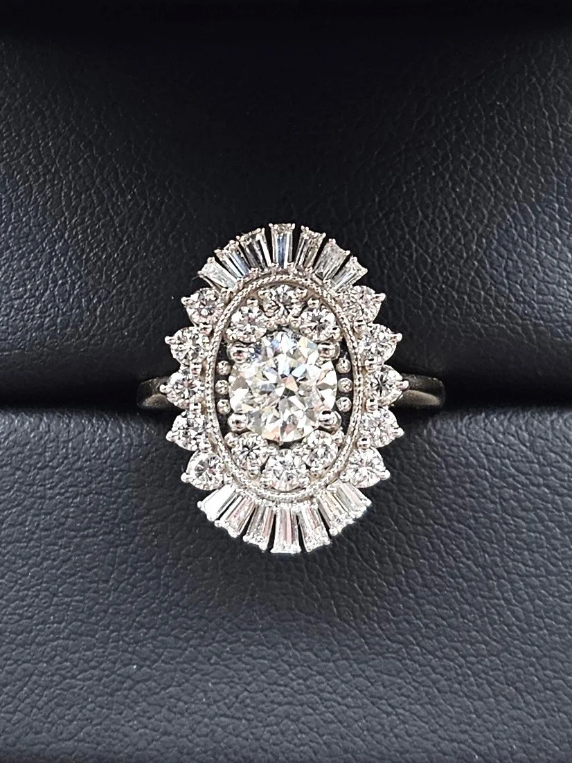 Heirloom jewelry redesign and stone reset by GIA Graduate Gemologist in Los Angeles