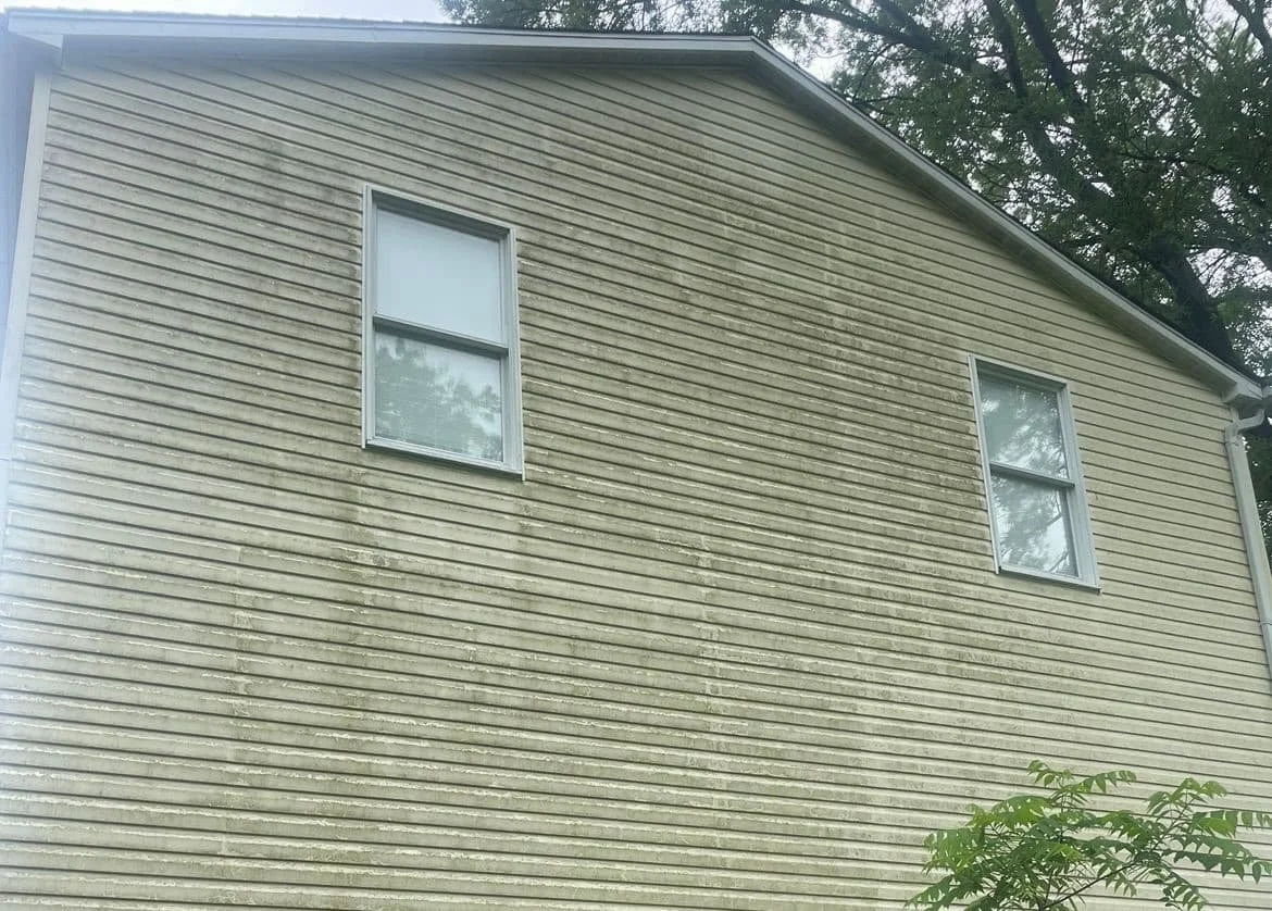 House soft washing service Maryland Delaware before after