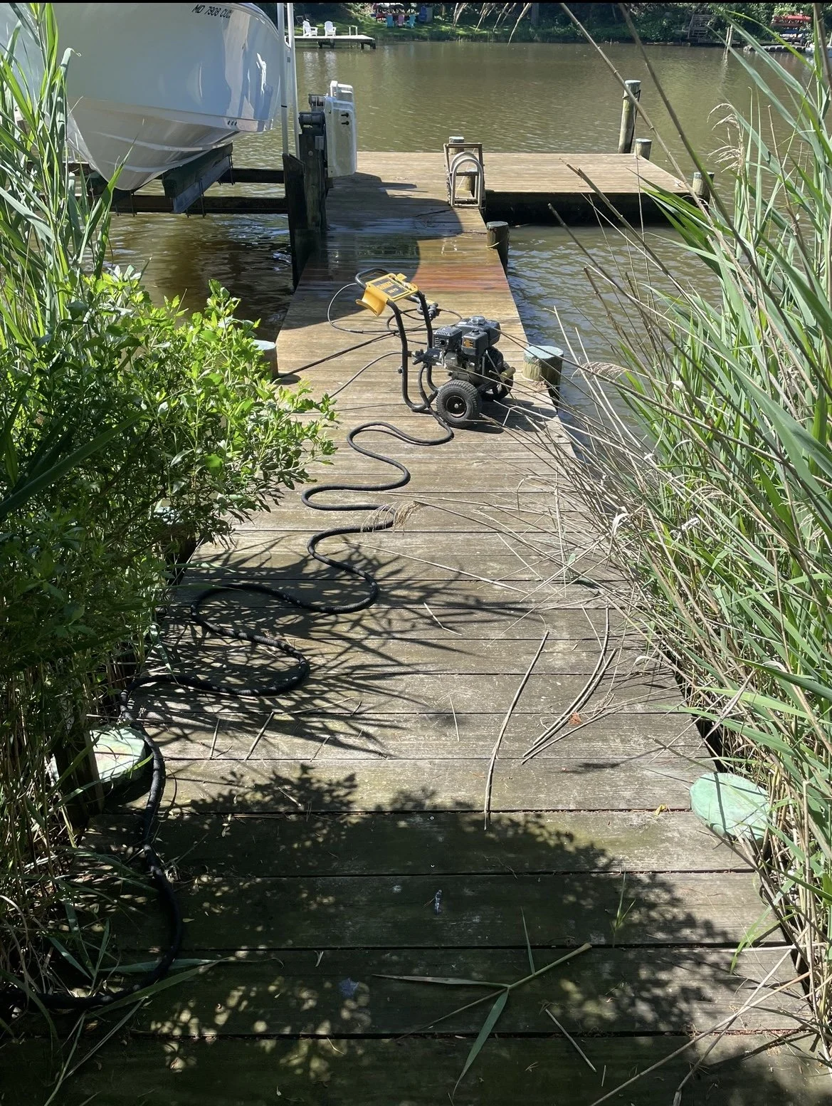 Dock before Annapolis MD wash and stain