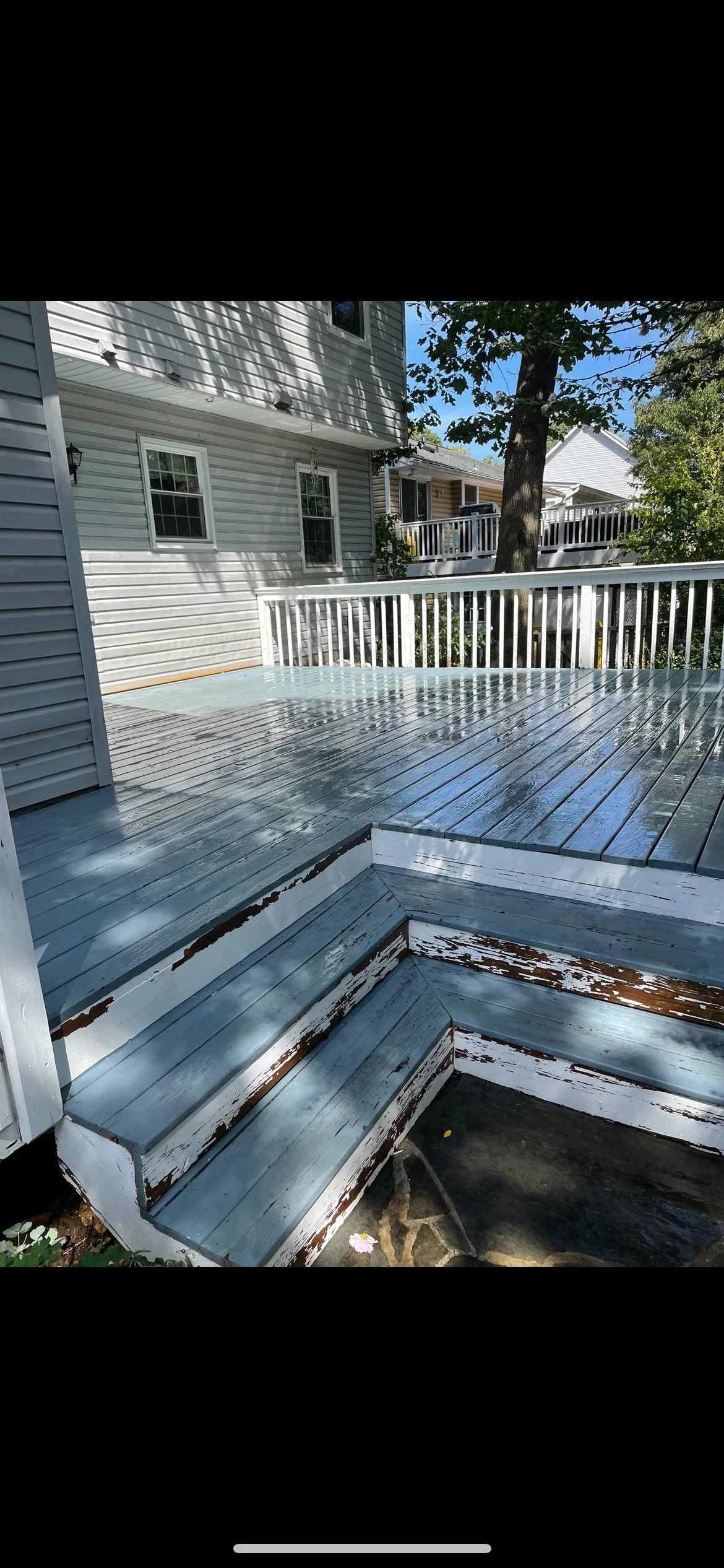 Deck during cleaning Wilmington DE staining restoration
