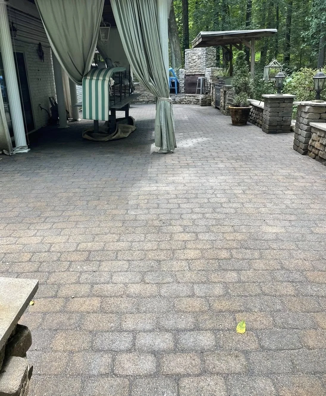 Patio cleaning after Maryland clean restored pavers