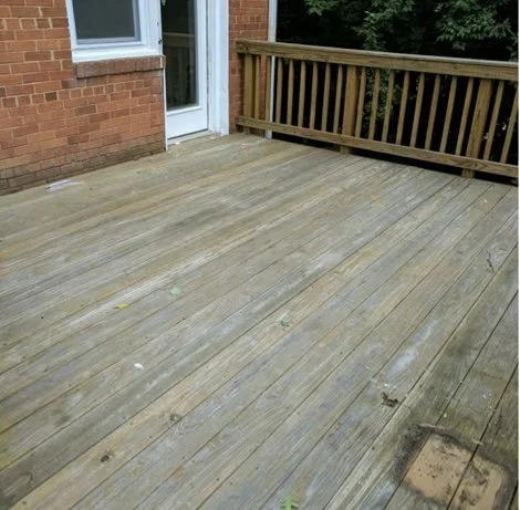 Deck before Bowie MD algae worn planks no character