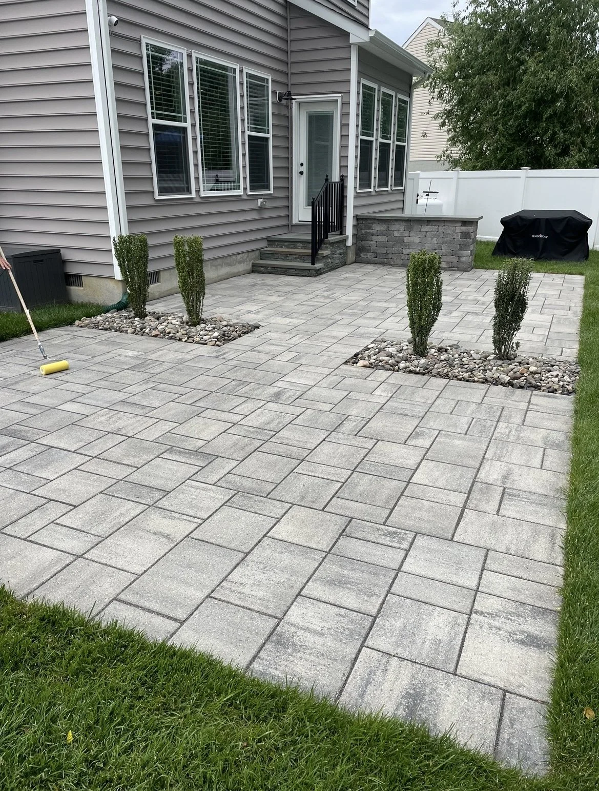 Patio restoration result Annapolis MD powerwash polysand sealer
