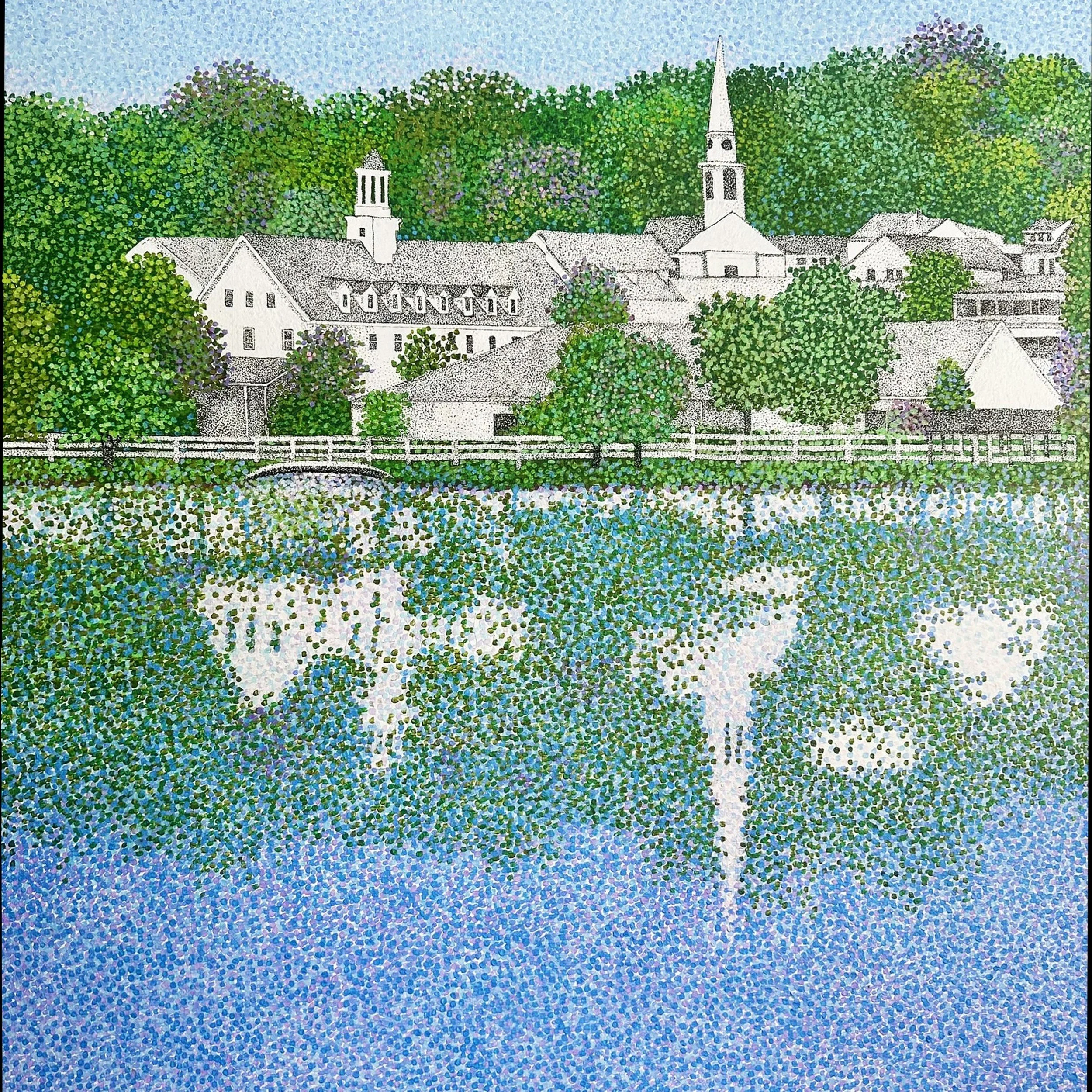 Silent Steeple — macro crop showing stipple and dot layering