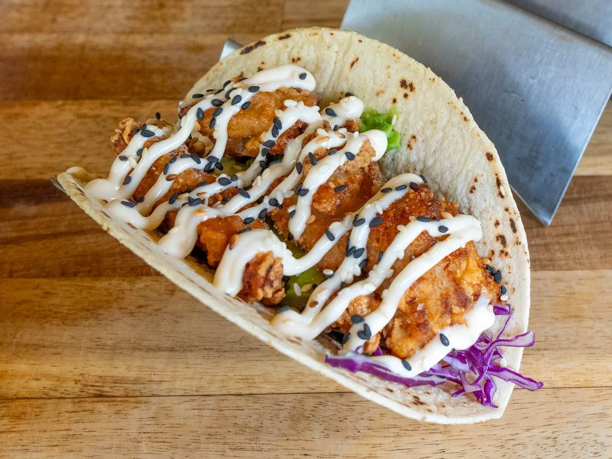 Chicken karaage taco