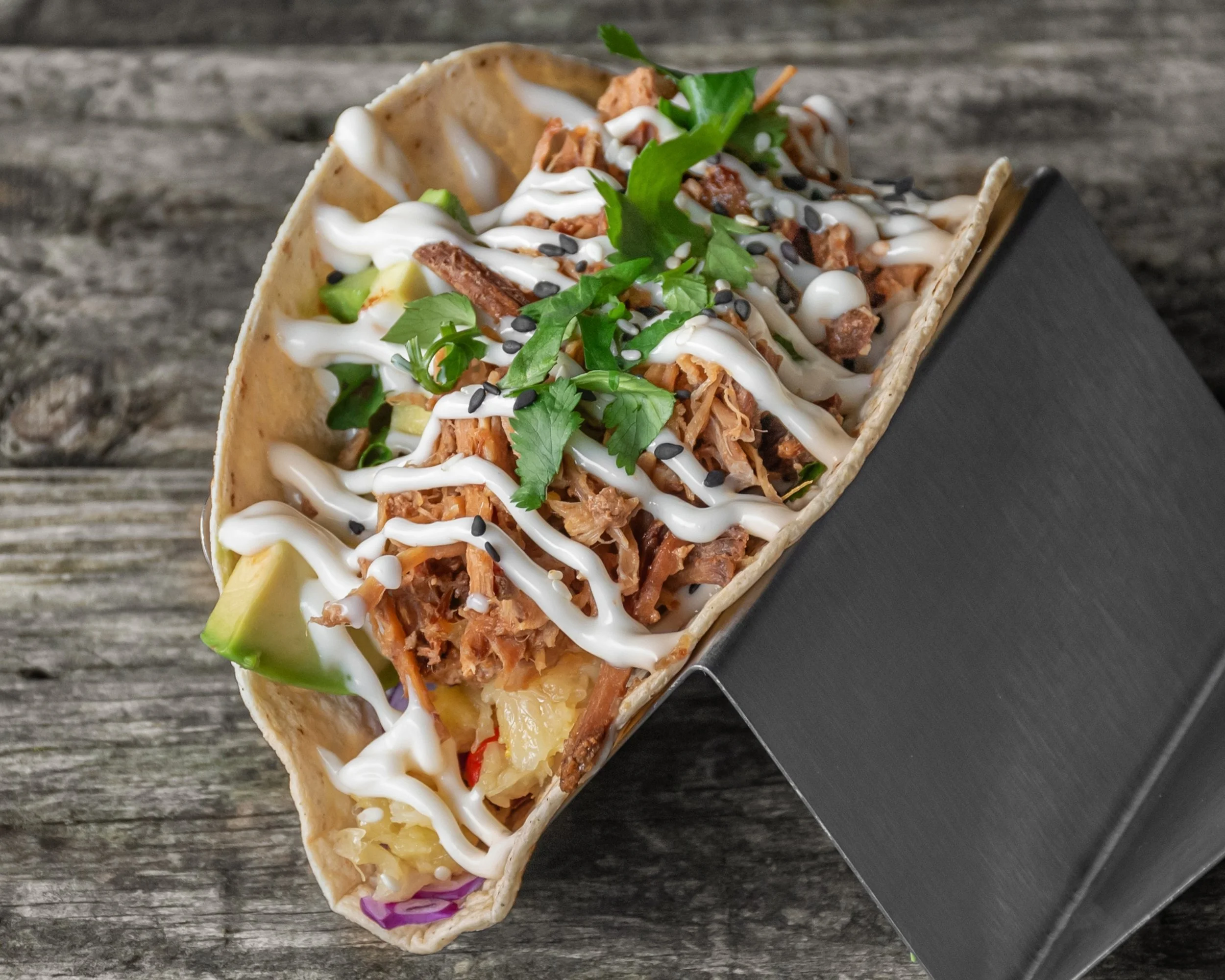 Hawaiian pulled pork taco