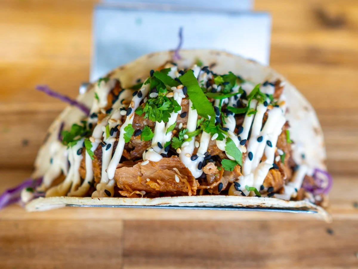 Lemongrass pulled beef taco
