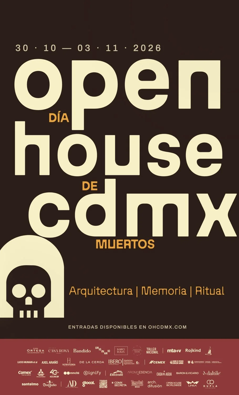 Versión nocturna del póster con la franja de logos