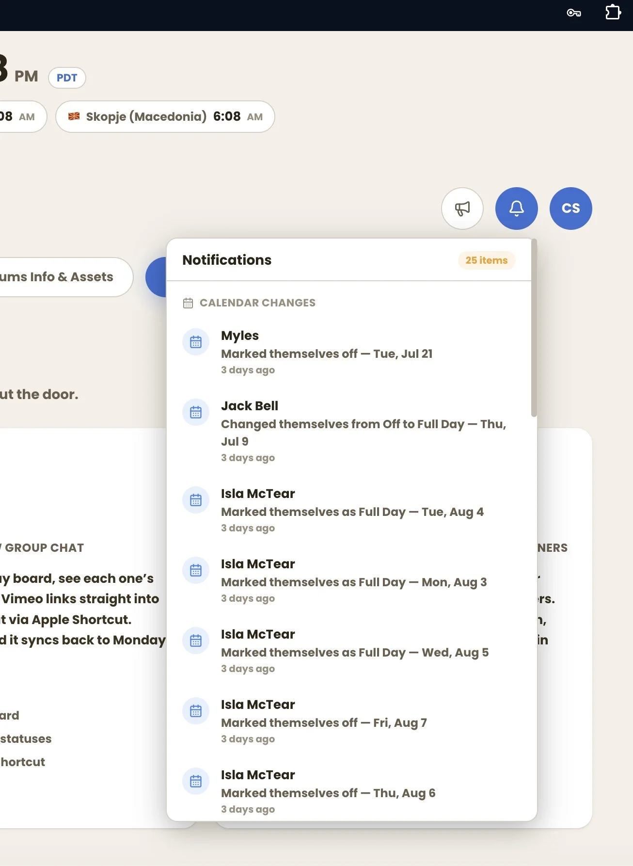 Media Hub - notifications feed