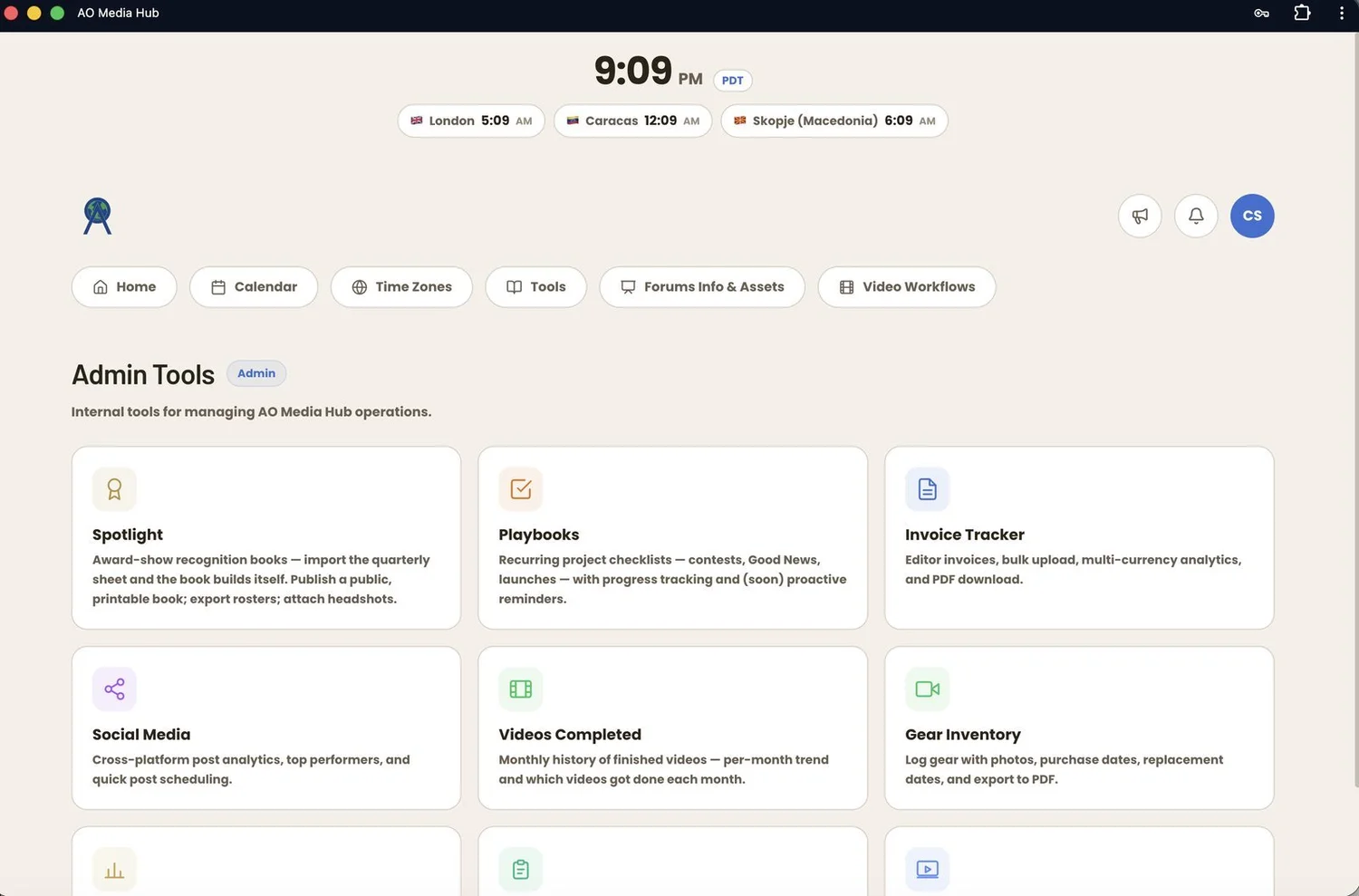 Media Hub - admin tools