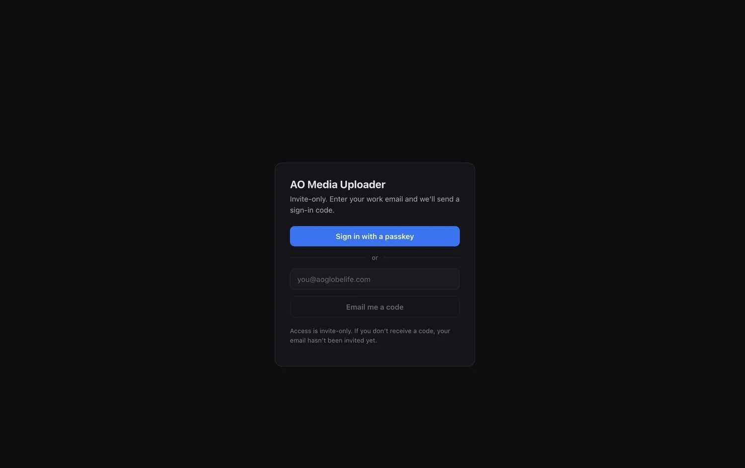 Media Uploader - invite-only sign-in