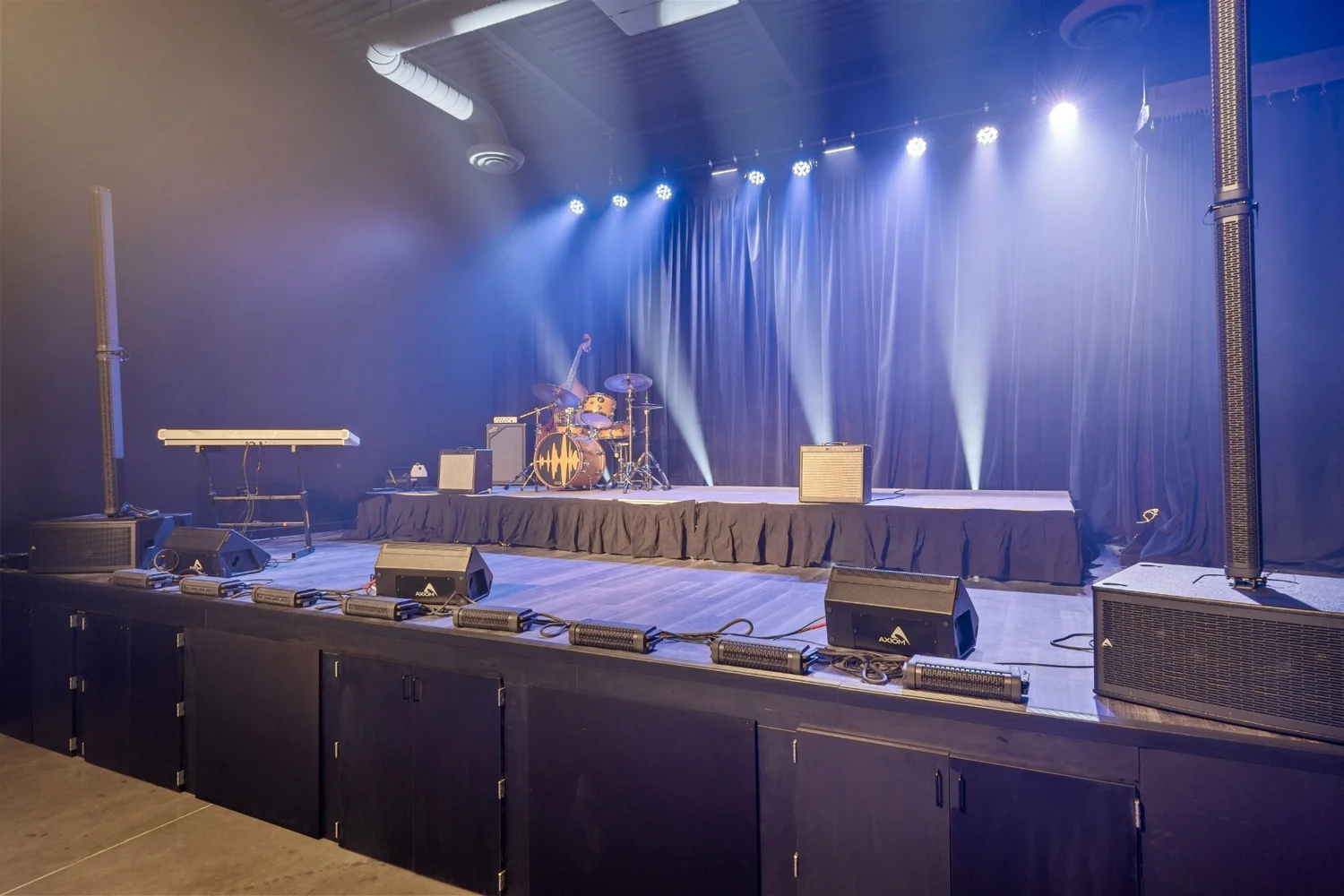 The Soundbox venue lit for a show at Caleb Chapman's Soundhouse