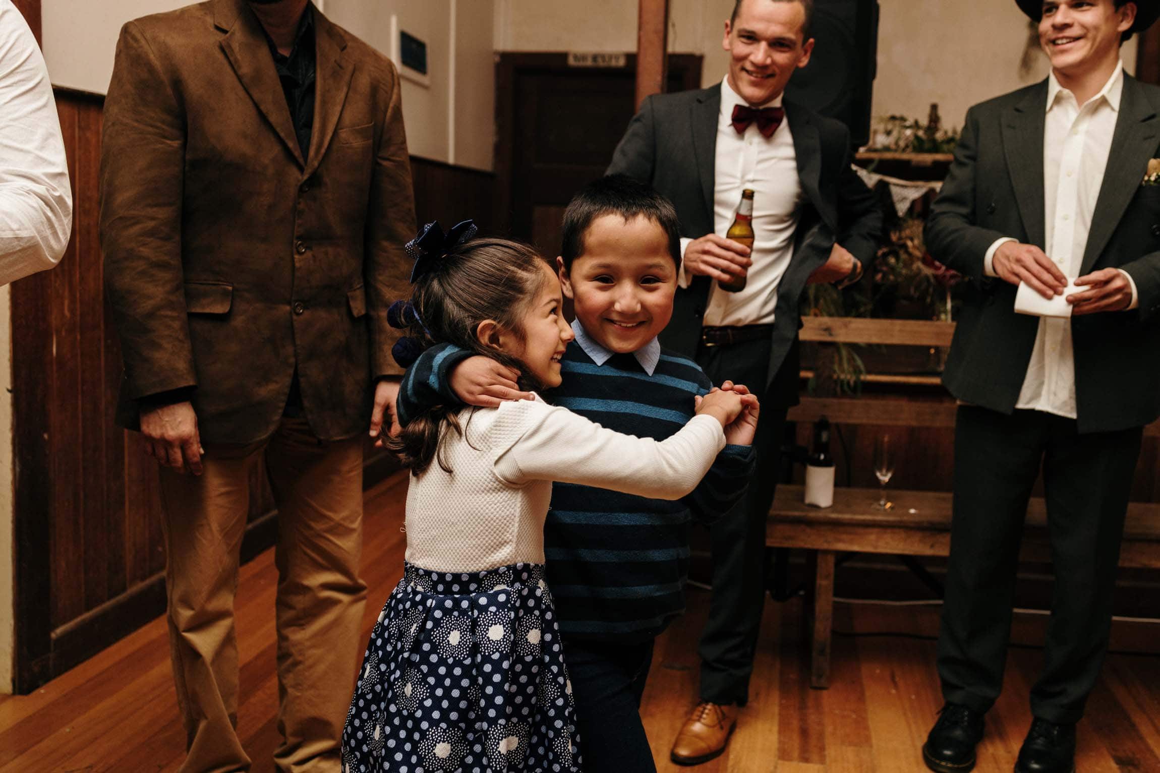 Flower girl crying with joy — unposed documentary moment