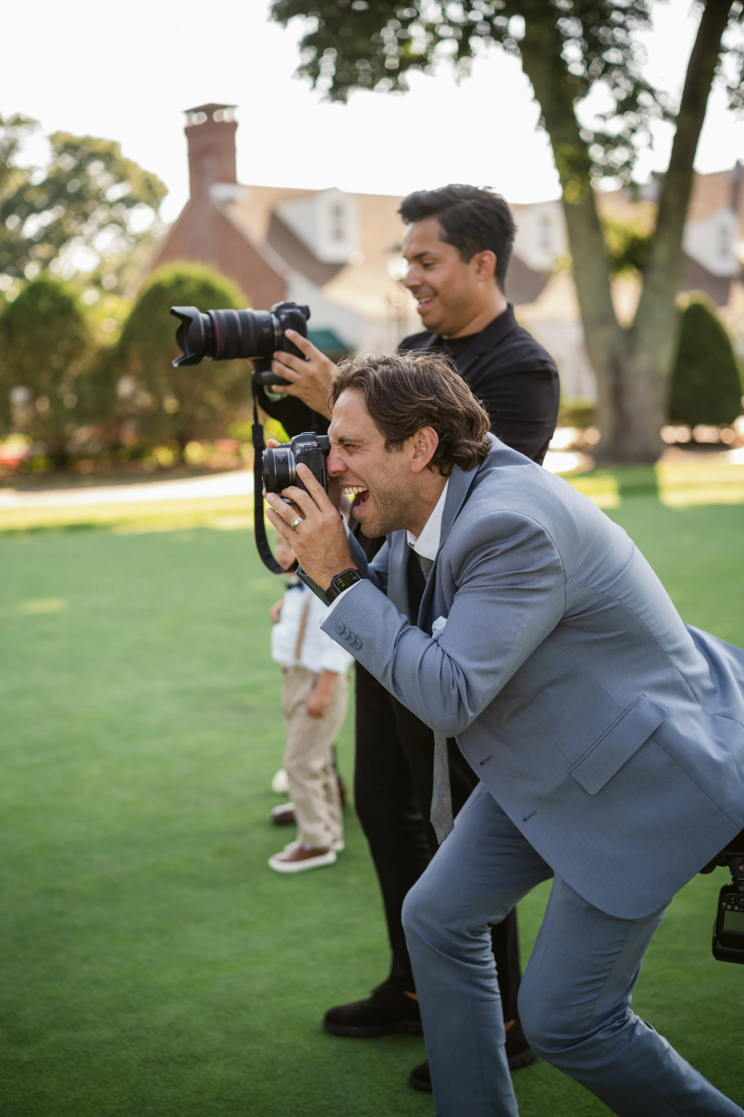Michael Justin filming on set