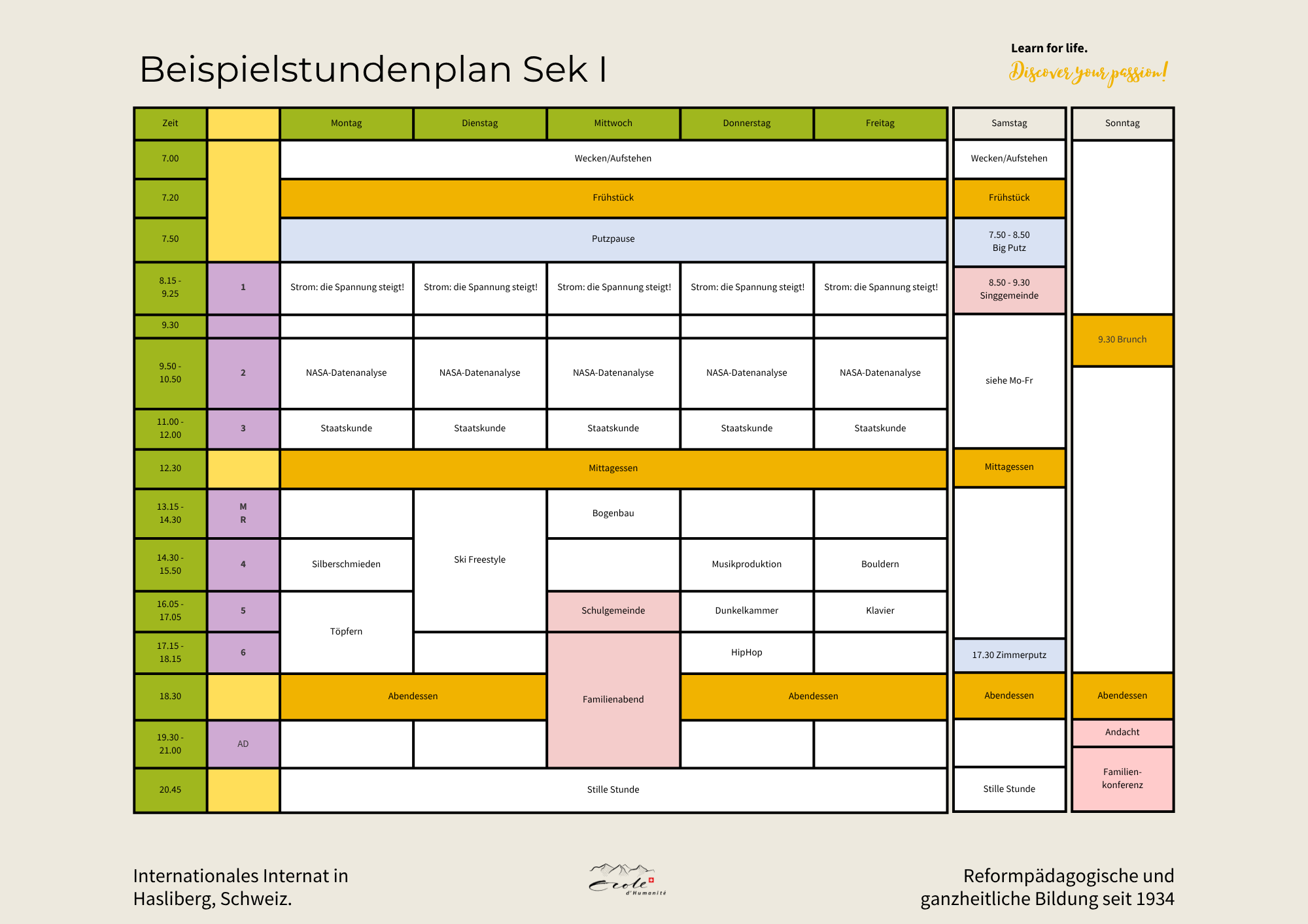 Beispielstundenplan