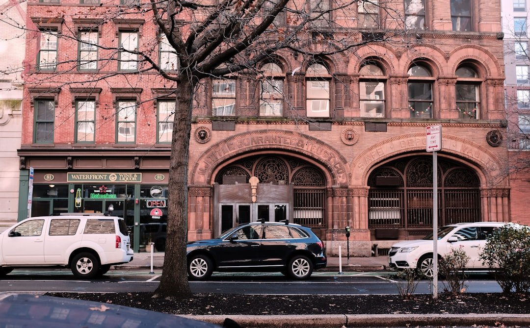 Hoboken residential streets with parked cars, monthly garage parking provides reliable alternatives for residents