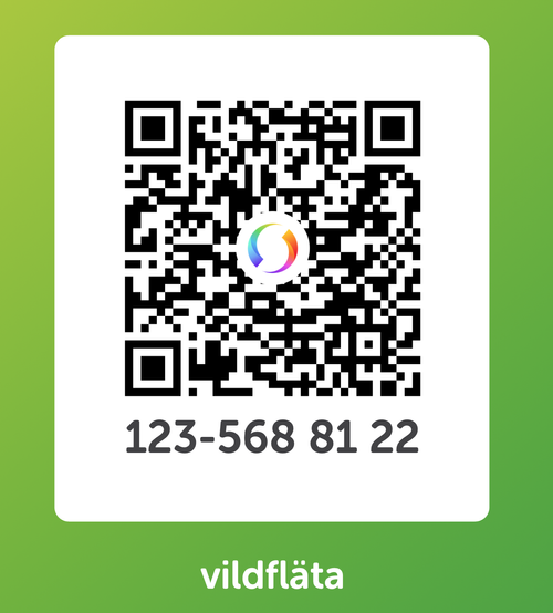 Swish QR-kod till Vildfläta, nummer 123 568 81 22