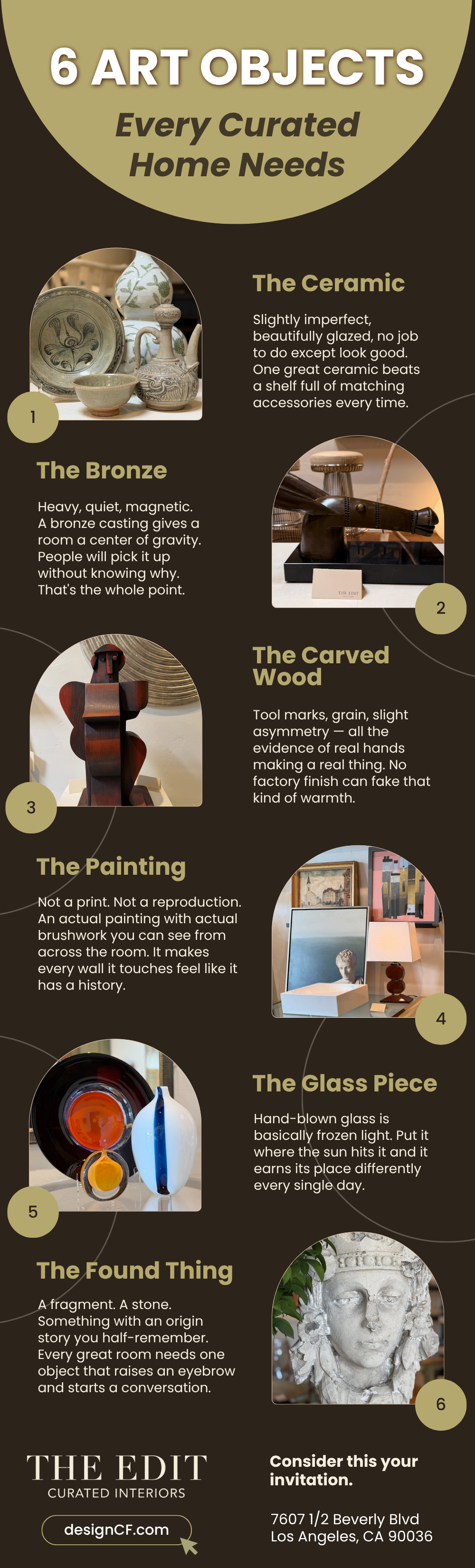 6 Art Objects Every Curated Home Needs Infographic