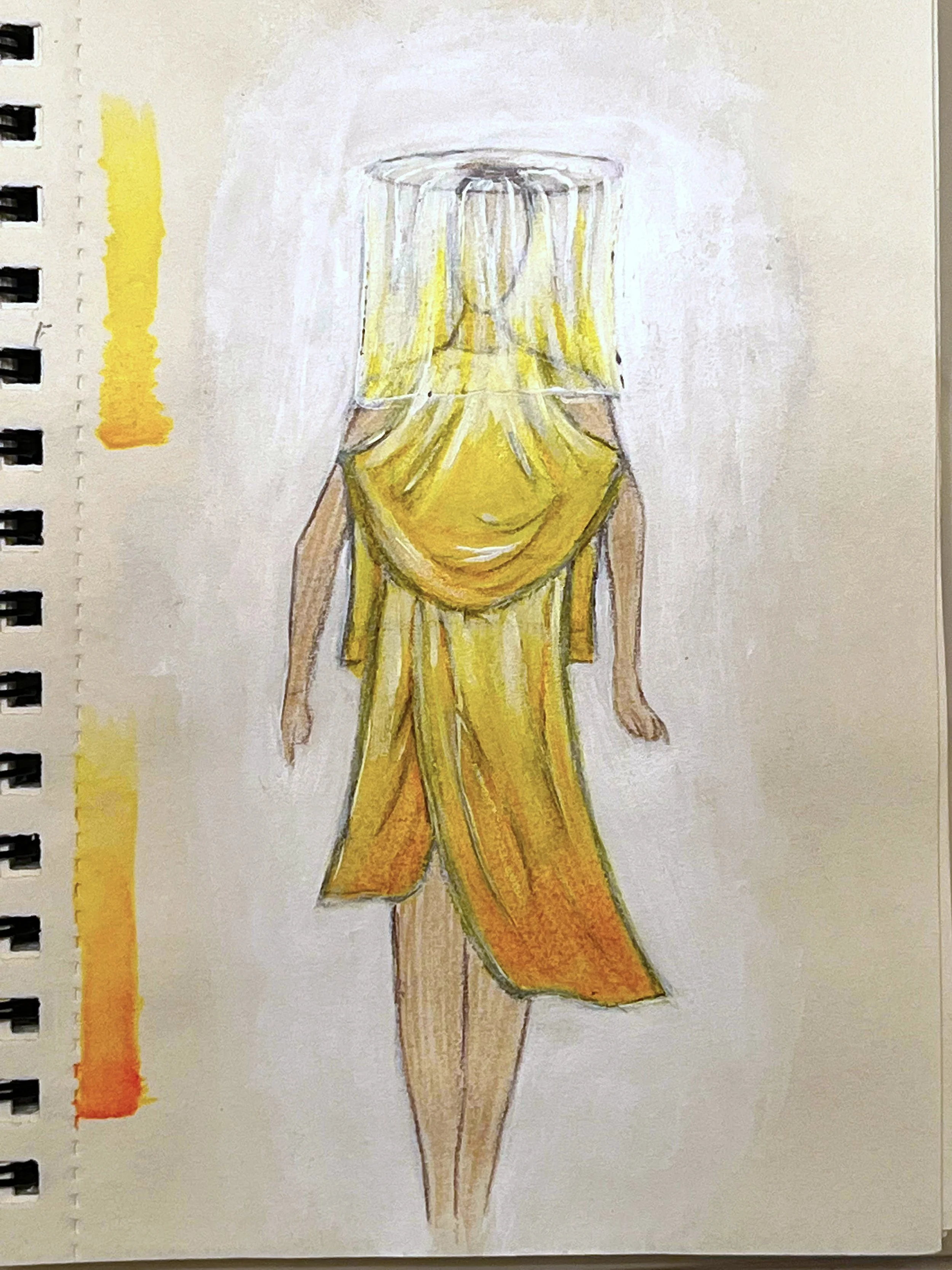 KOMOREBI dress and hat costume drawing by Navaji