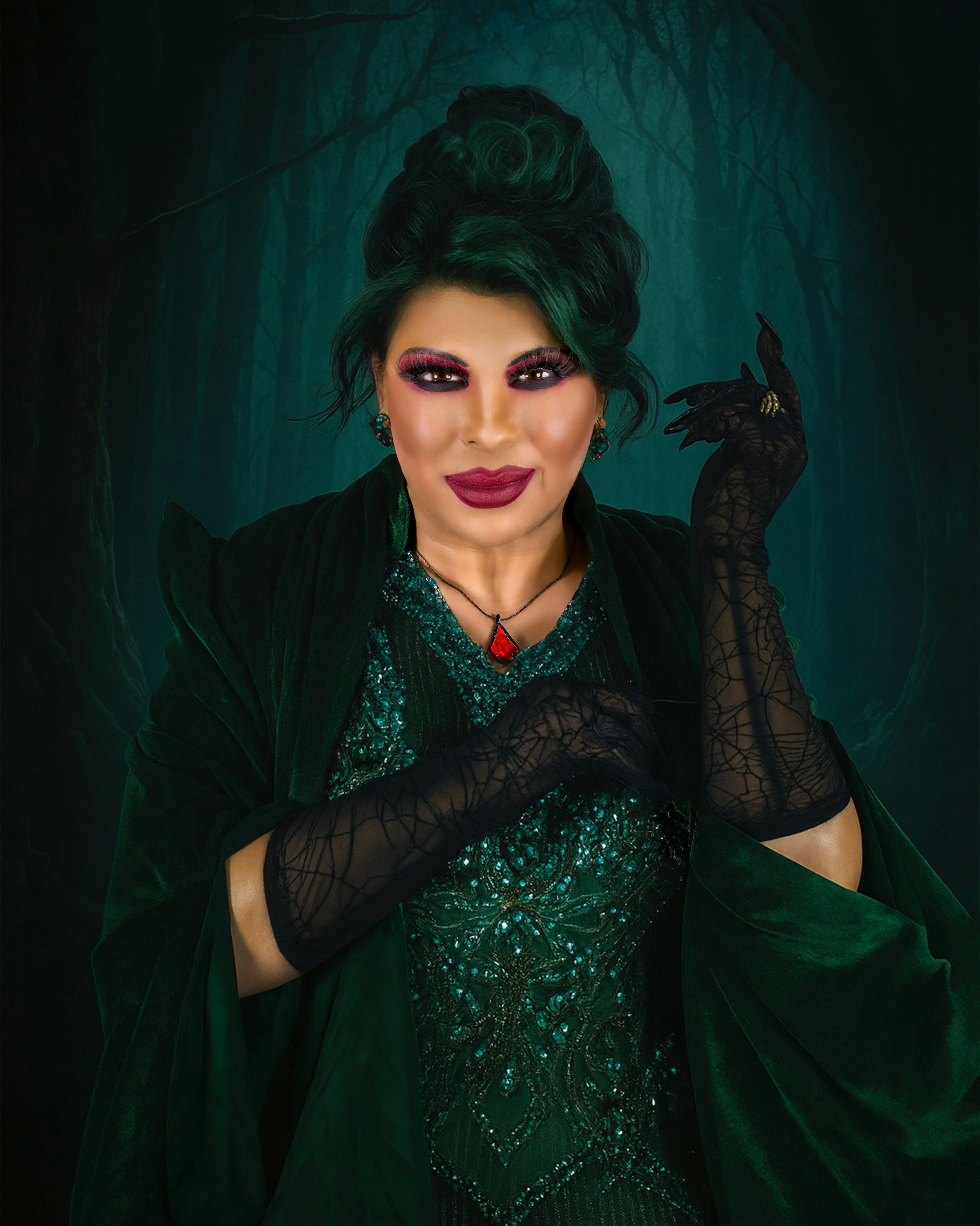 Colleen DeForrest as the Witch in Ventana Ballet's UNDEAD, with image editing, costume and styling by Navaji David Nava