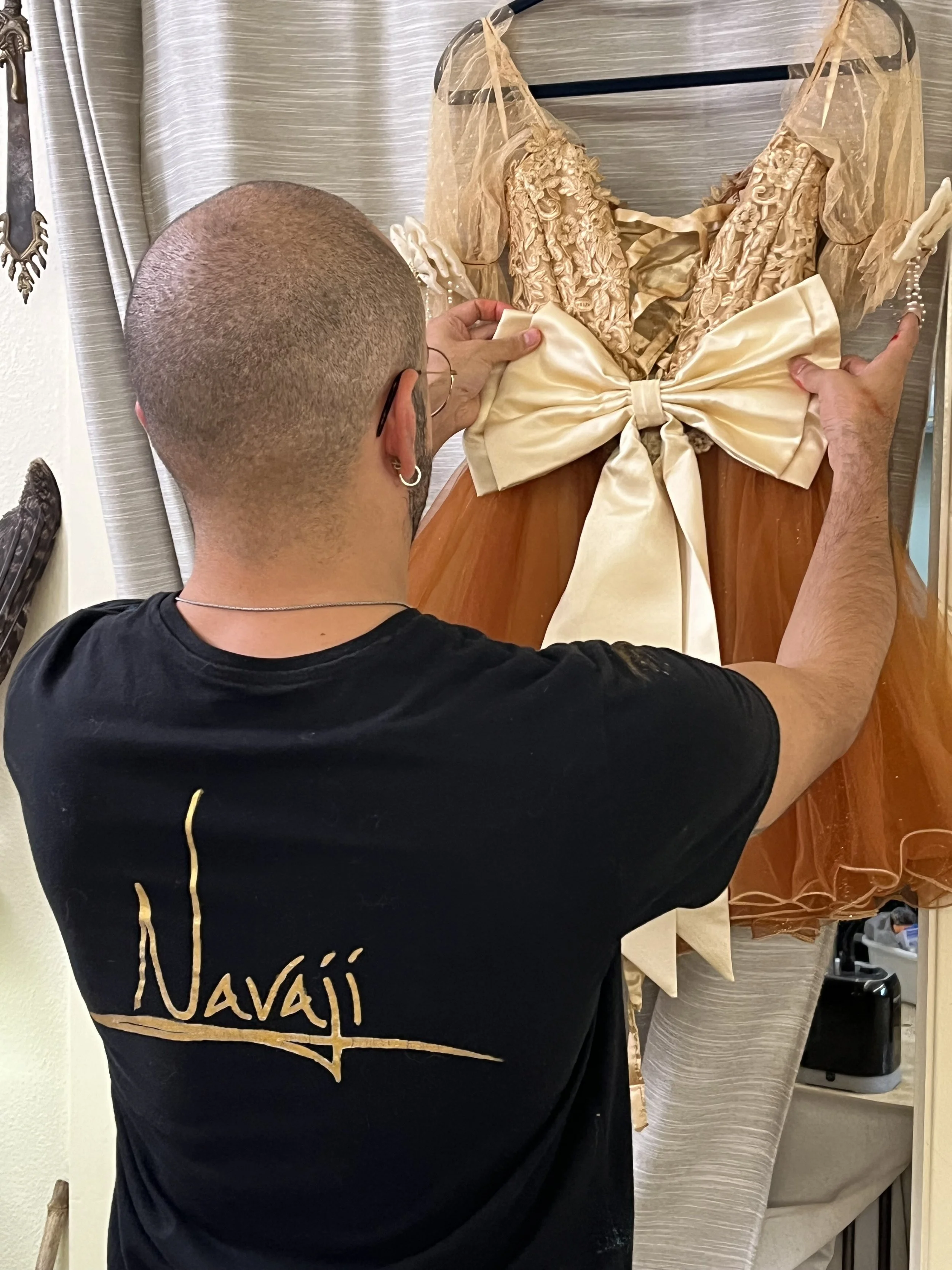 Navaji David Nava developing costumes for Ventana Ballet's UNDEAD