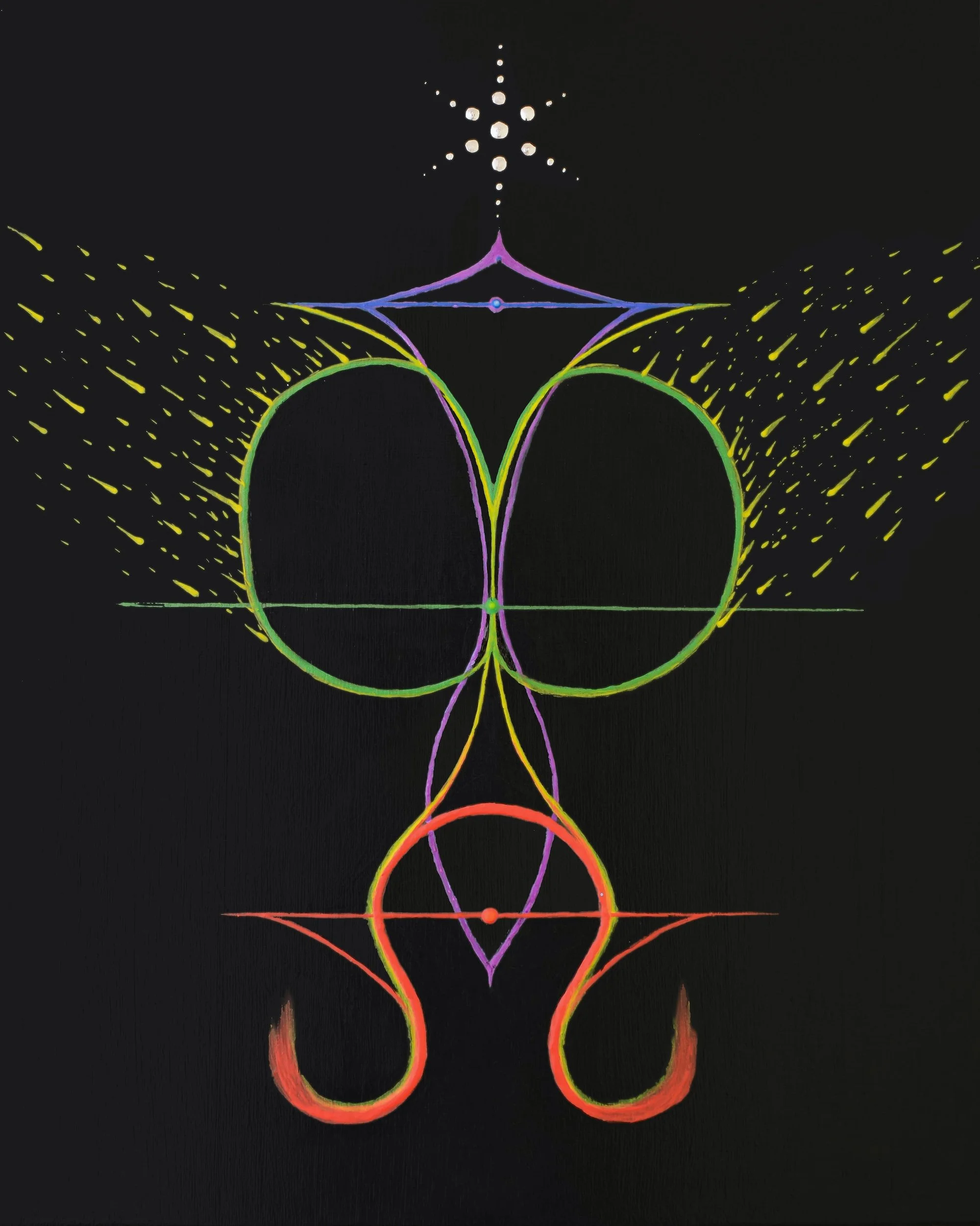 Astral Study 1, a mixed-media acrylic painting on canvas by Navaji David Nava