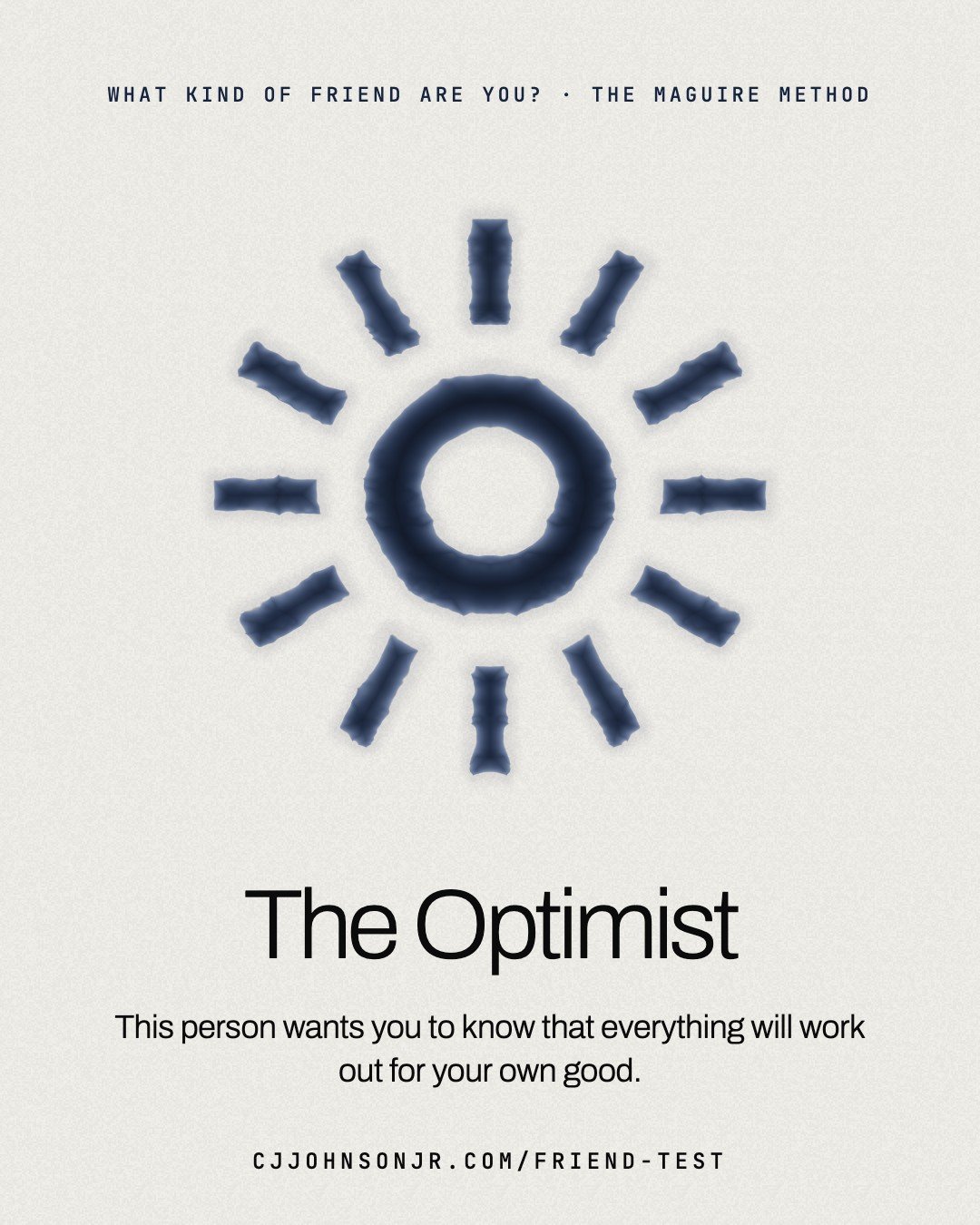 Friend Test card: The Optimist