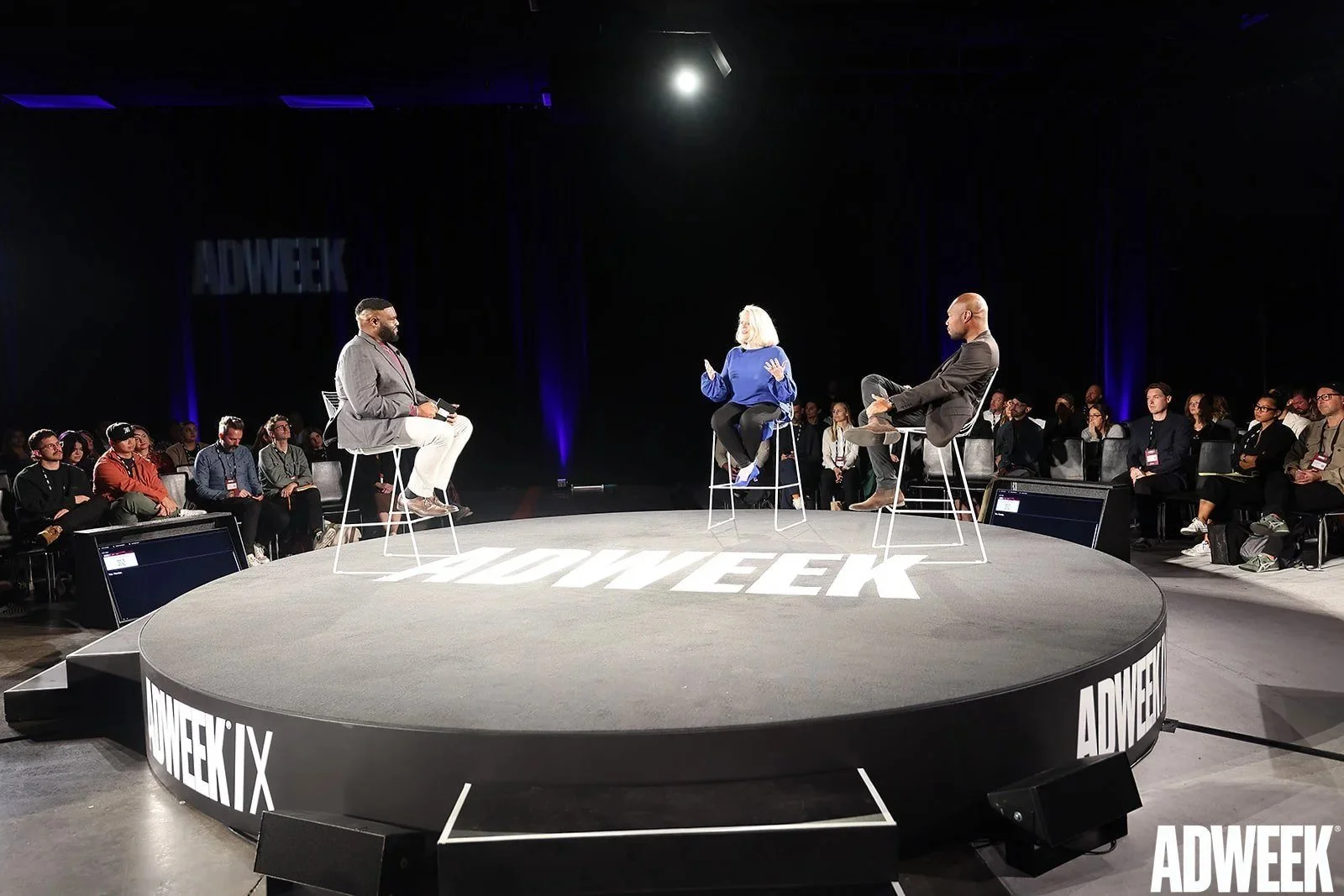 CJ Johnson on stage at Adweek's Creatorverse Exchange